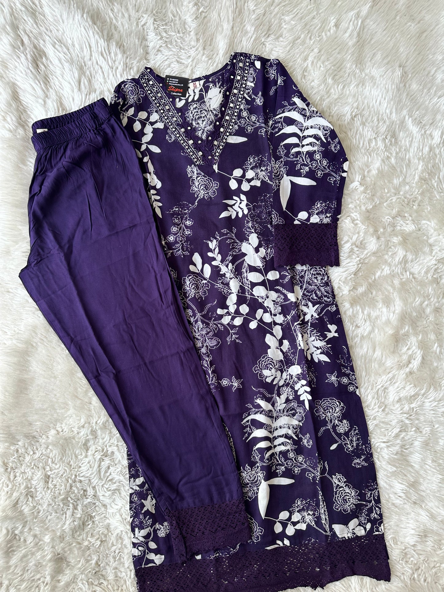 Rayon Kurti Pant Set