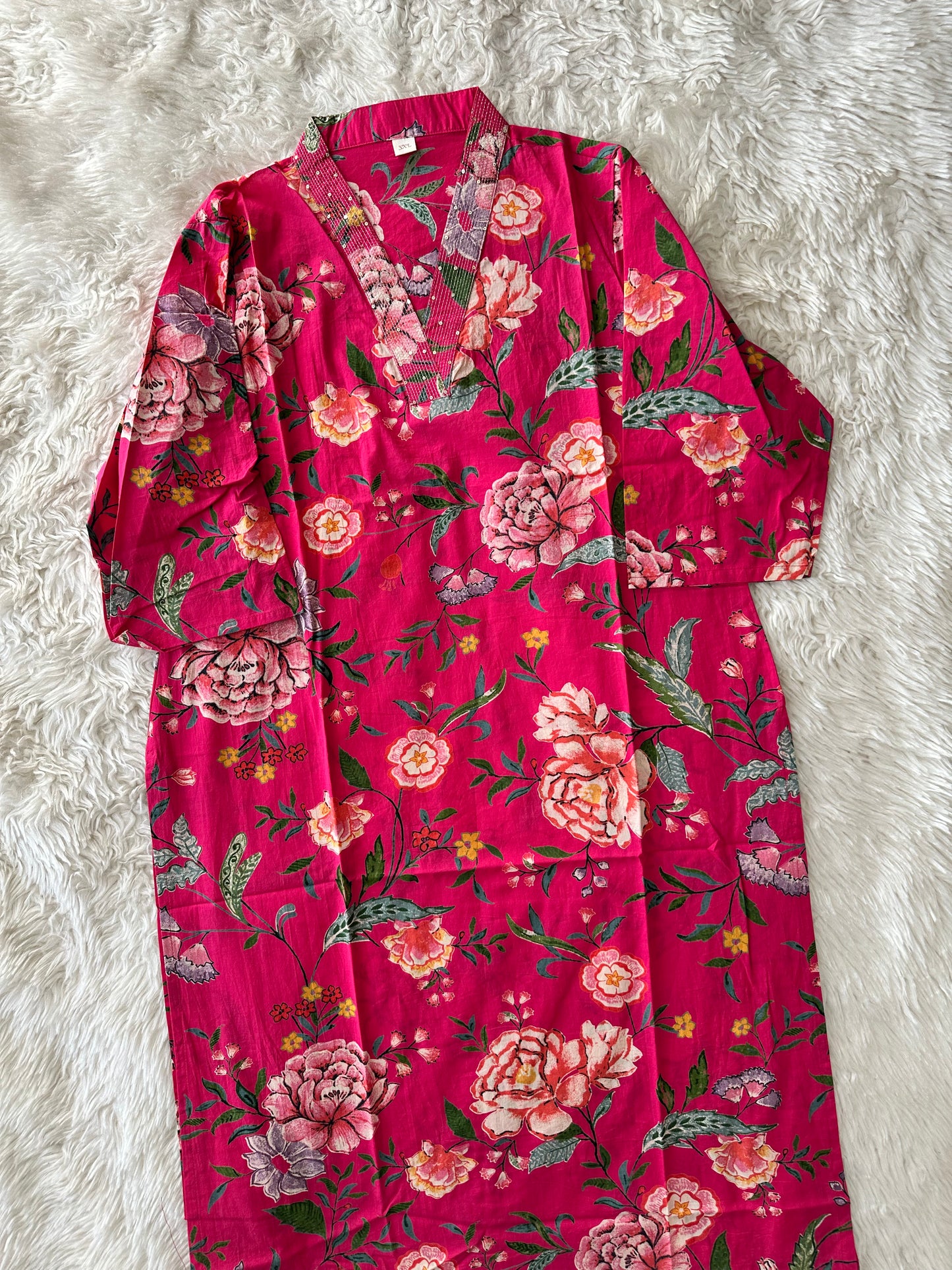 Premium Cotton V- Neck Kurti