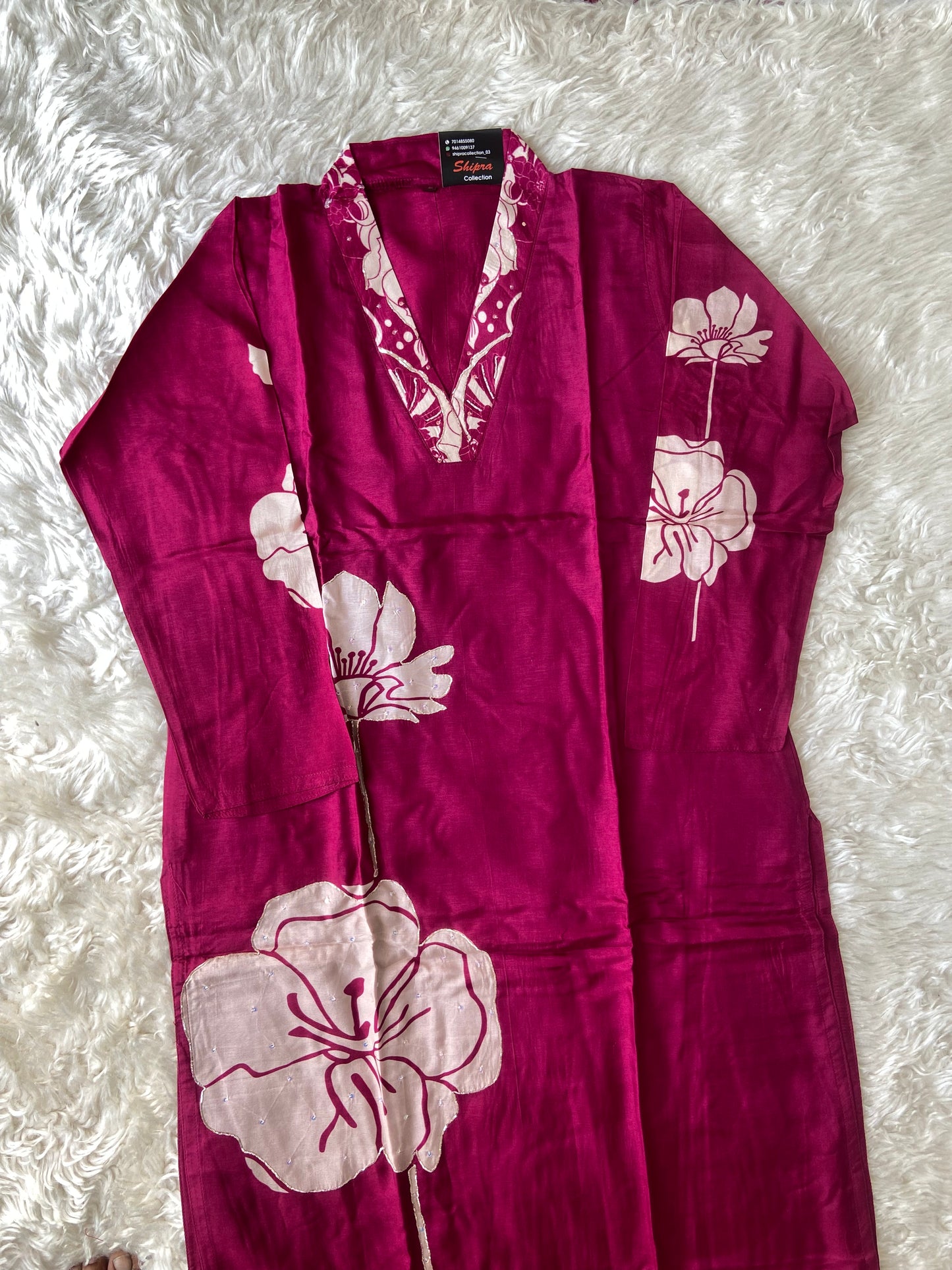 Russian Silk Kurti Pant Dupatta Set