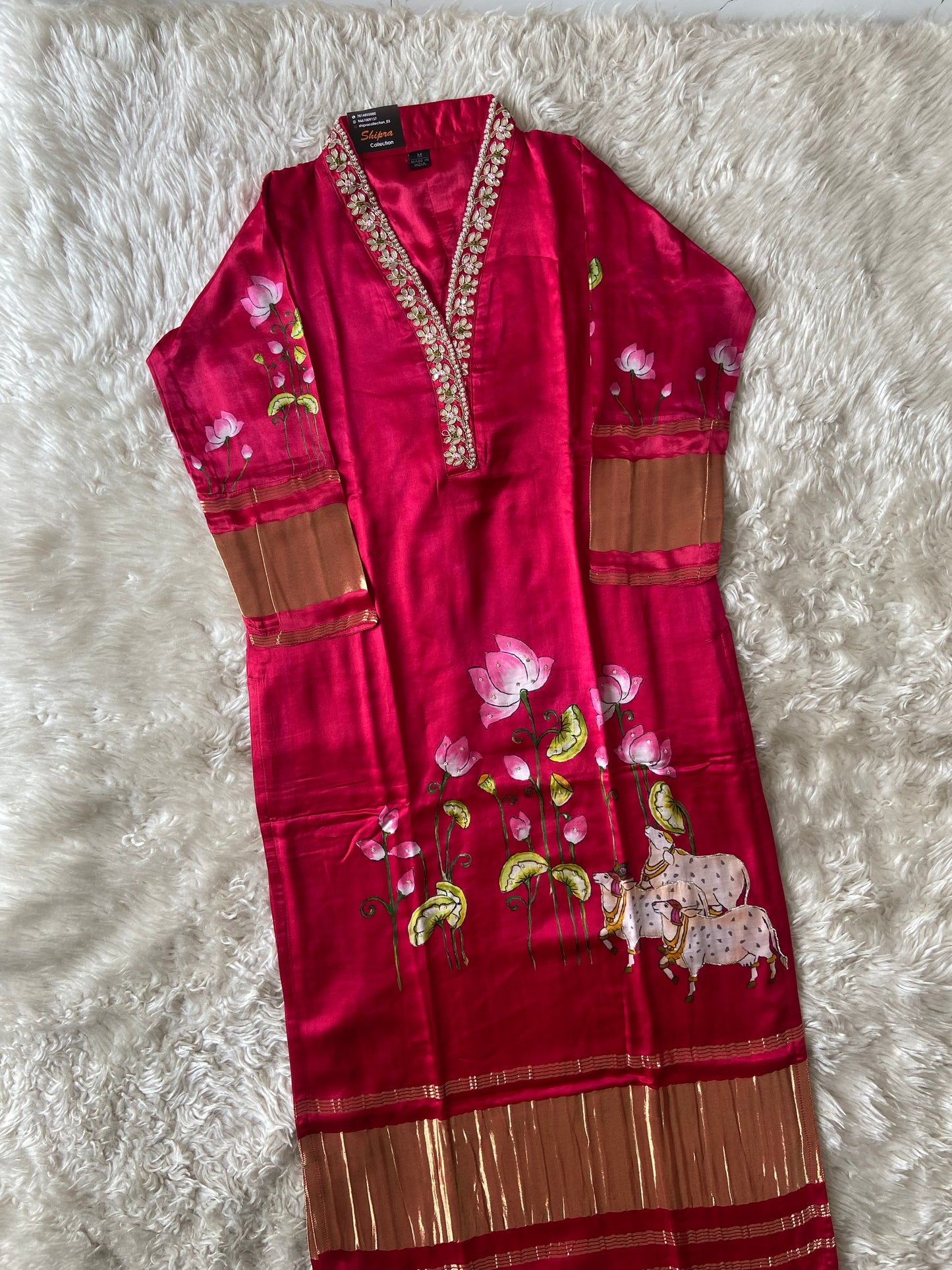 Gazi Silk Kurti Pant Dupatta Set