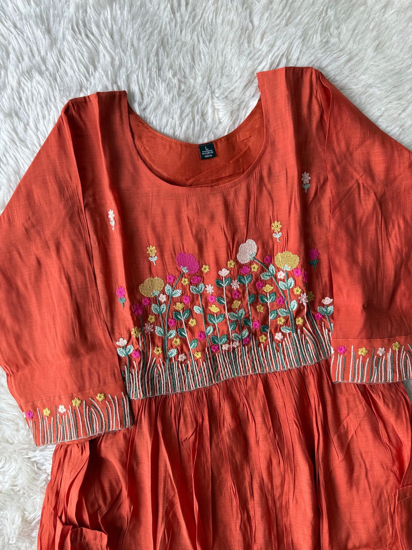 Mul Chanderi Kurti Pant Dupatta Set