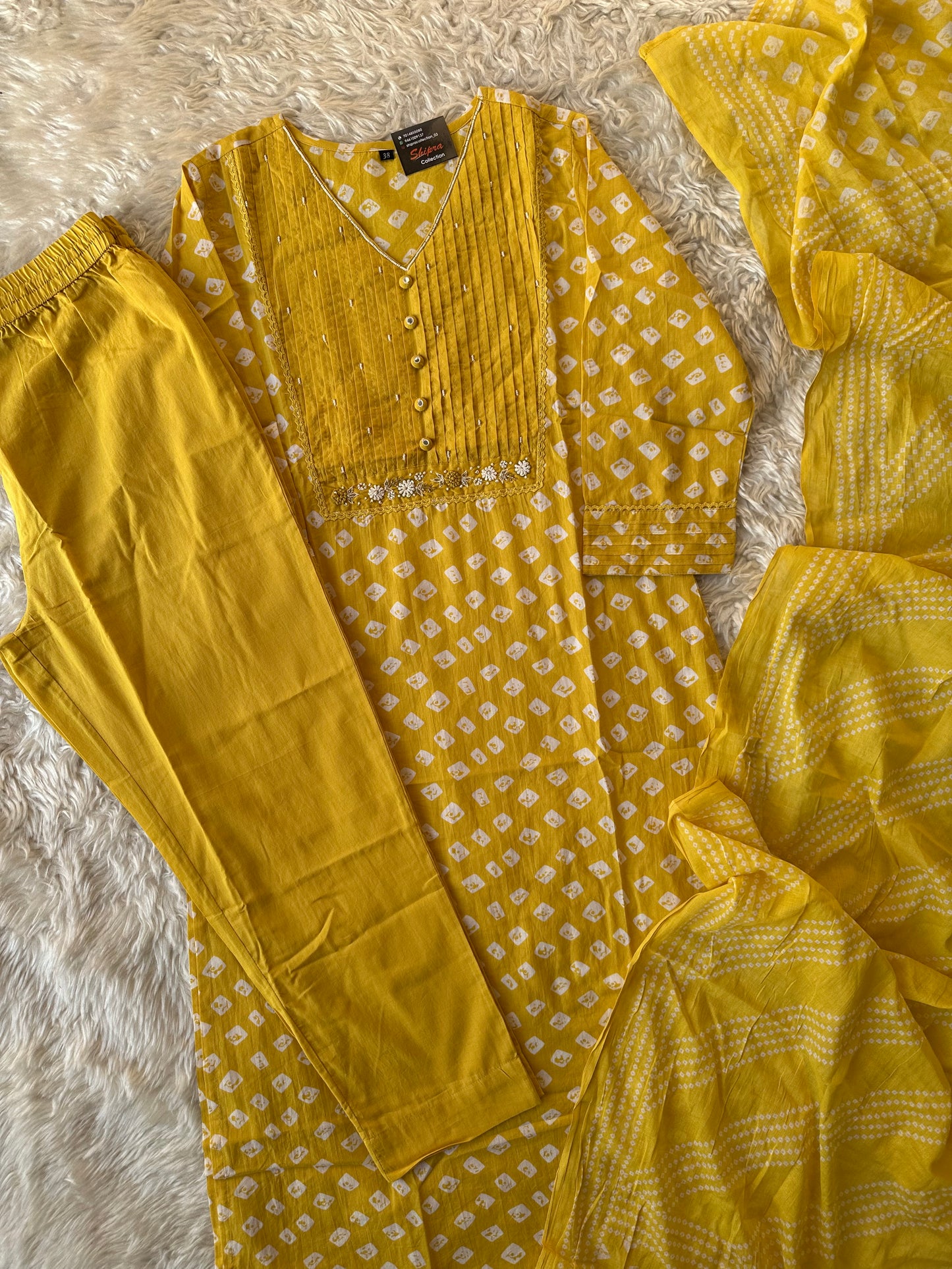 Premium Cotton Kurti Pant Dupatta Set