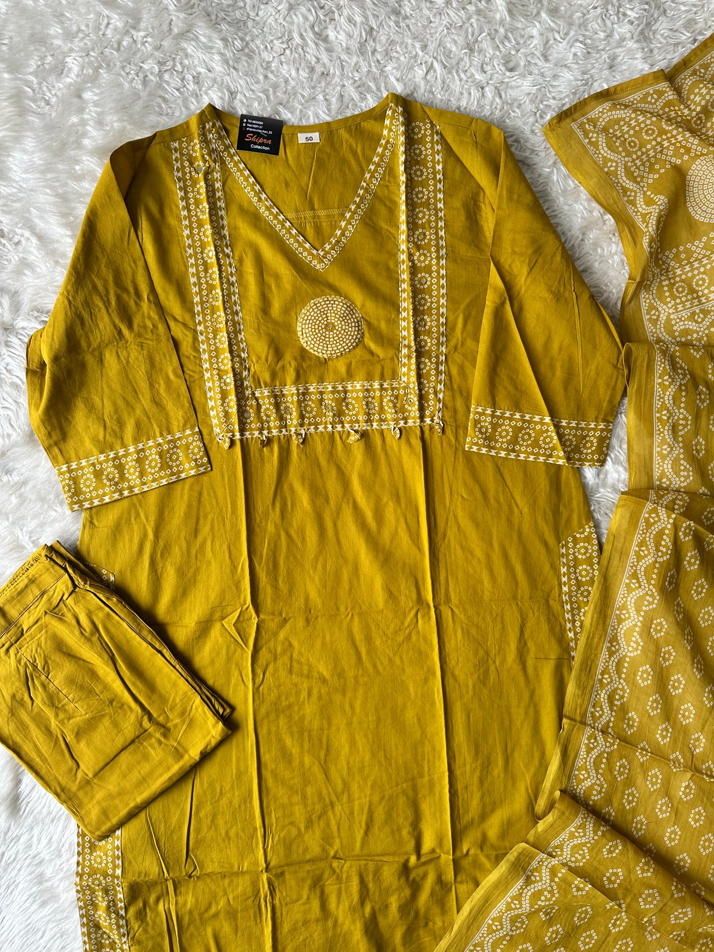 Premium Cotton Kurti Pant Dupatta Set