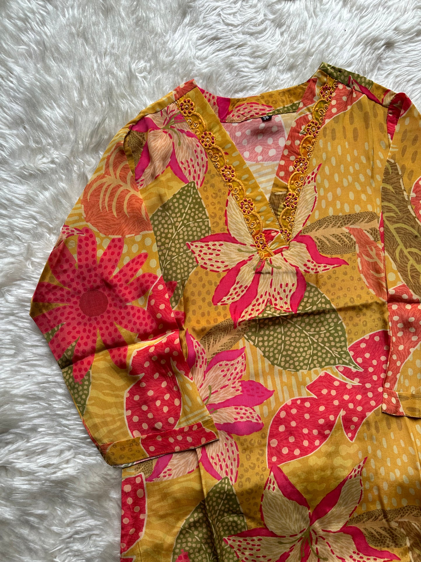 Crepe Silk Kurti Pant Set
