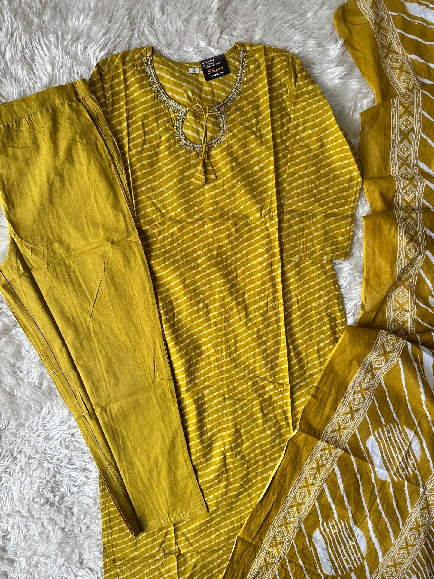 Premium Cotton Kurti Pant Dupatta Set