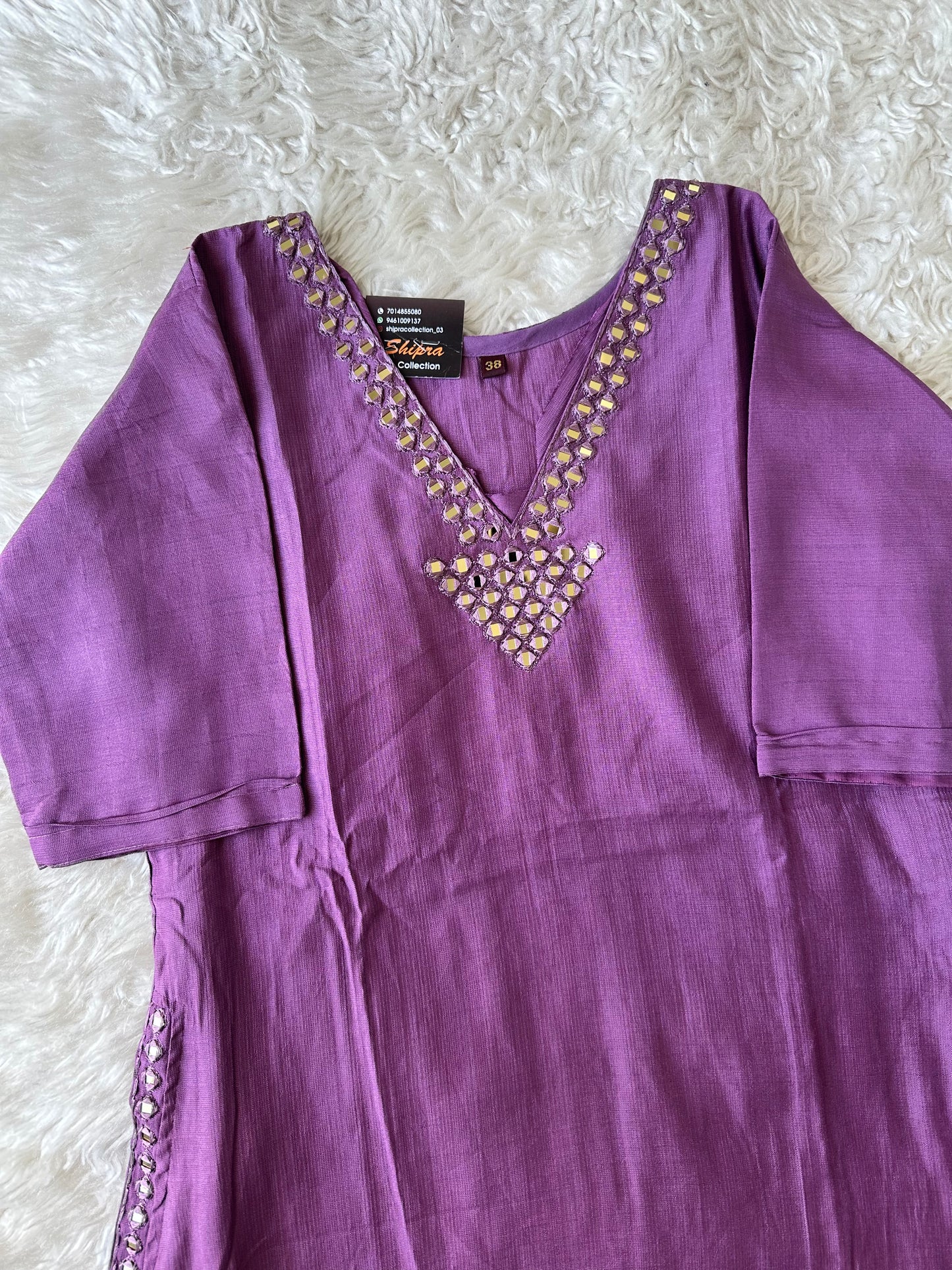 Pure Muslin Silk Kurti Plazo Set
