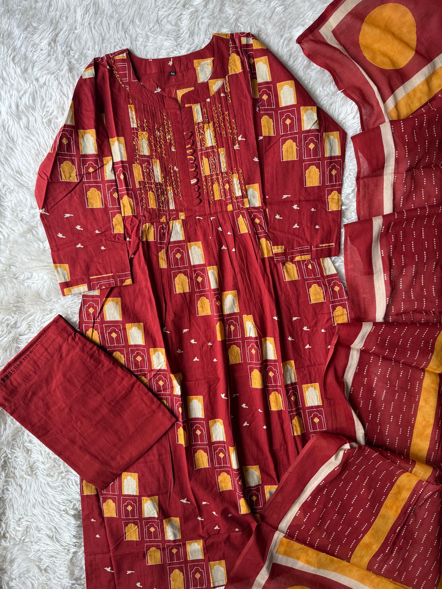 Premium Cotton Kurti Pant Dupatta Set