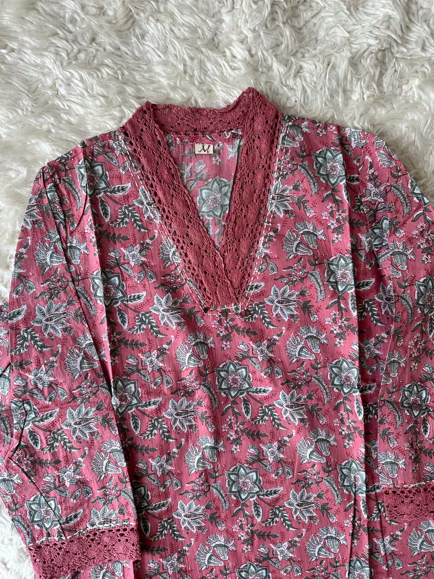 V-Neck Lace Details Kurti
