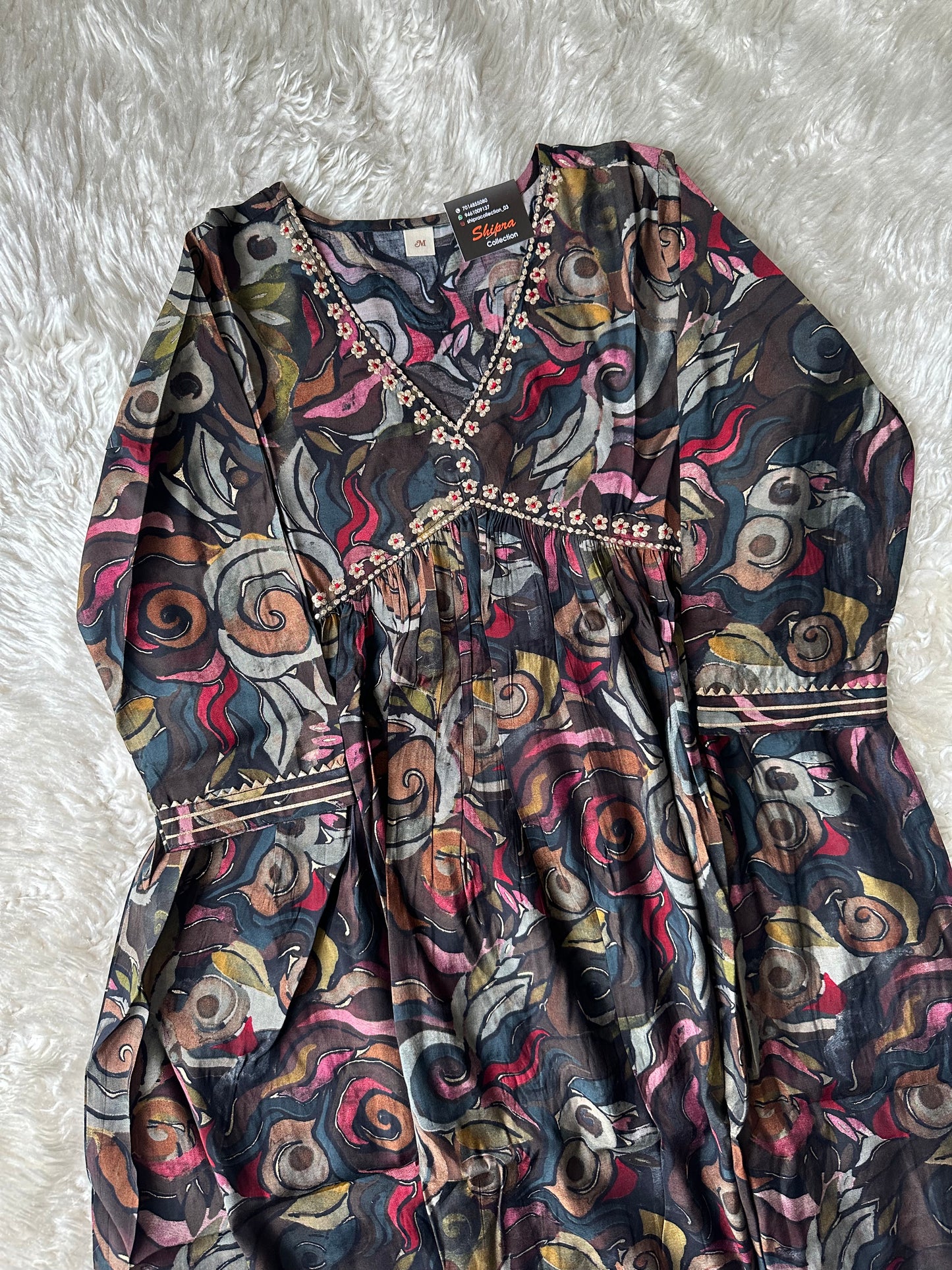 Pure Muslin Silk Alia Kurti Pant Set