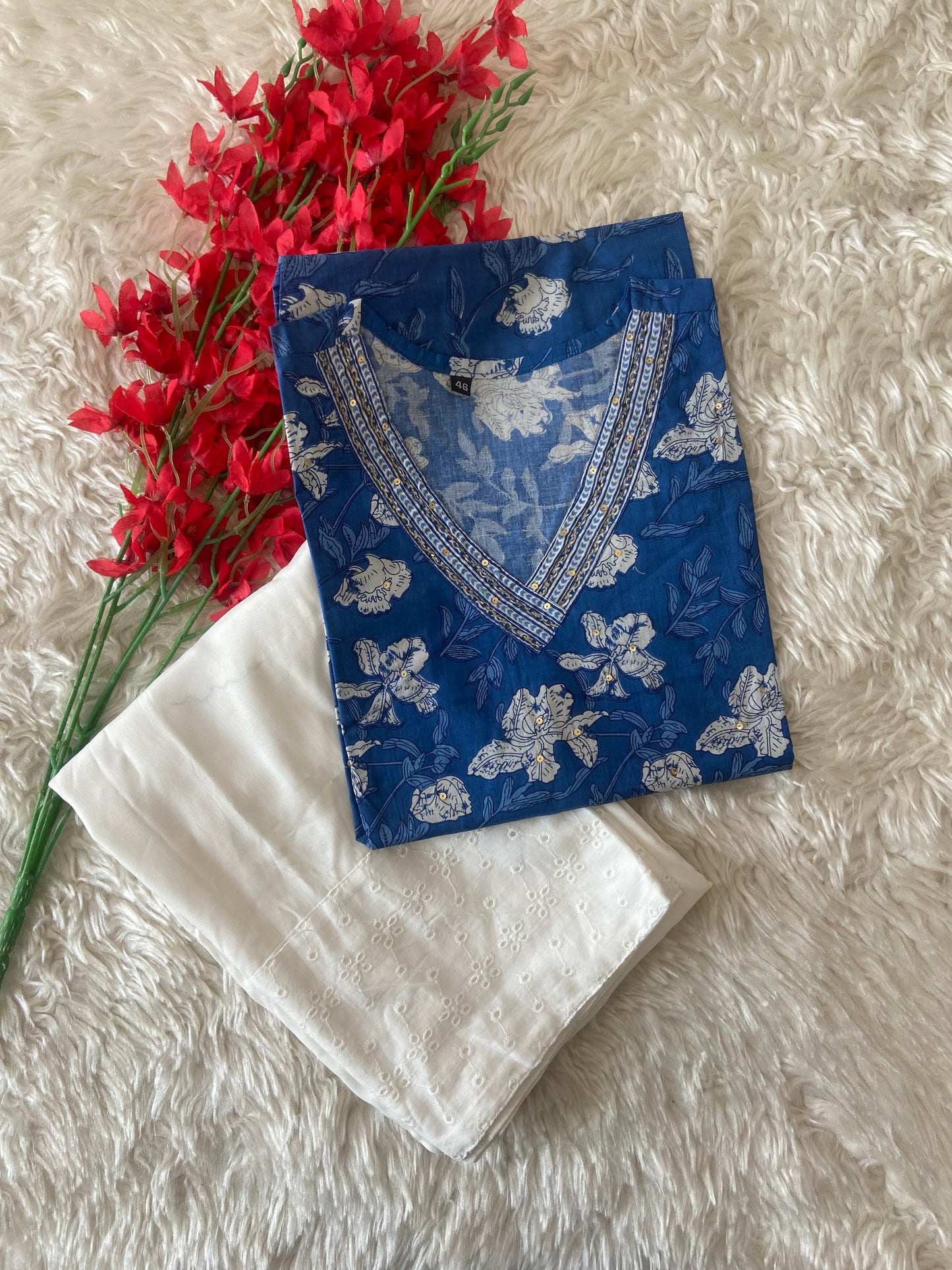 Cotton Kurti Straight Plazo Set