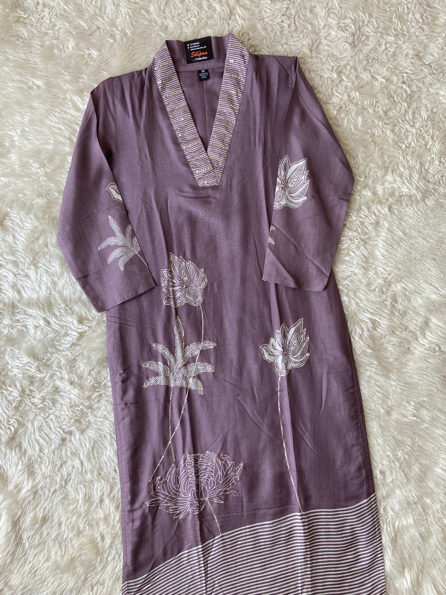 Russian Silk Kurti Pant Dupatta Set