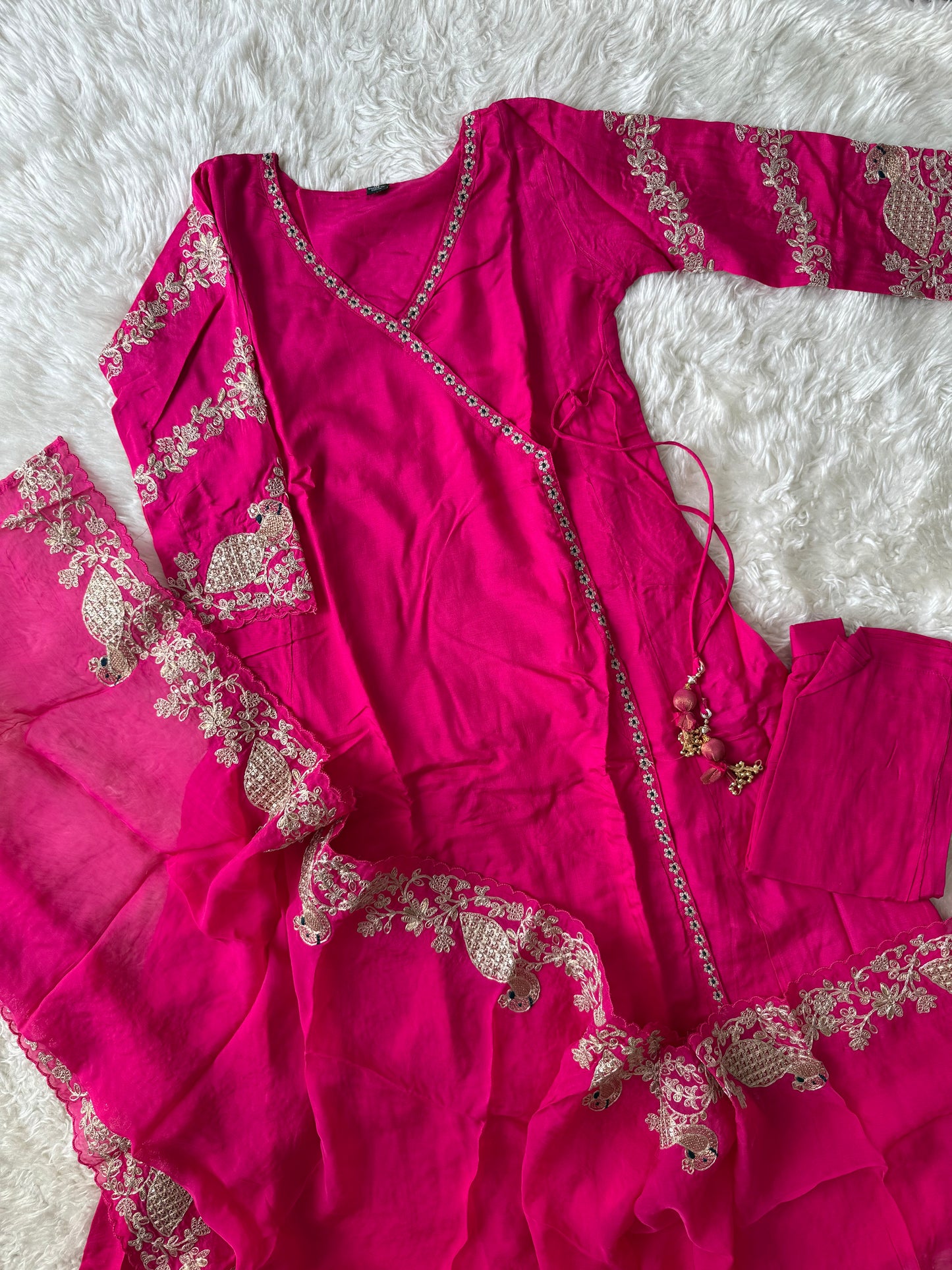 Russian Silk Kurti Pant Dupatta Set