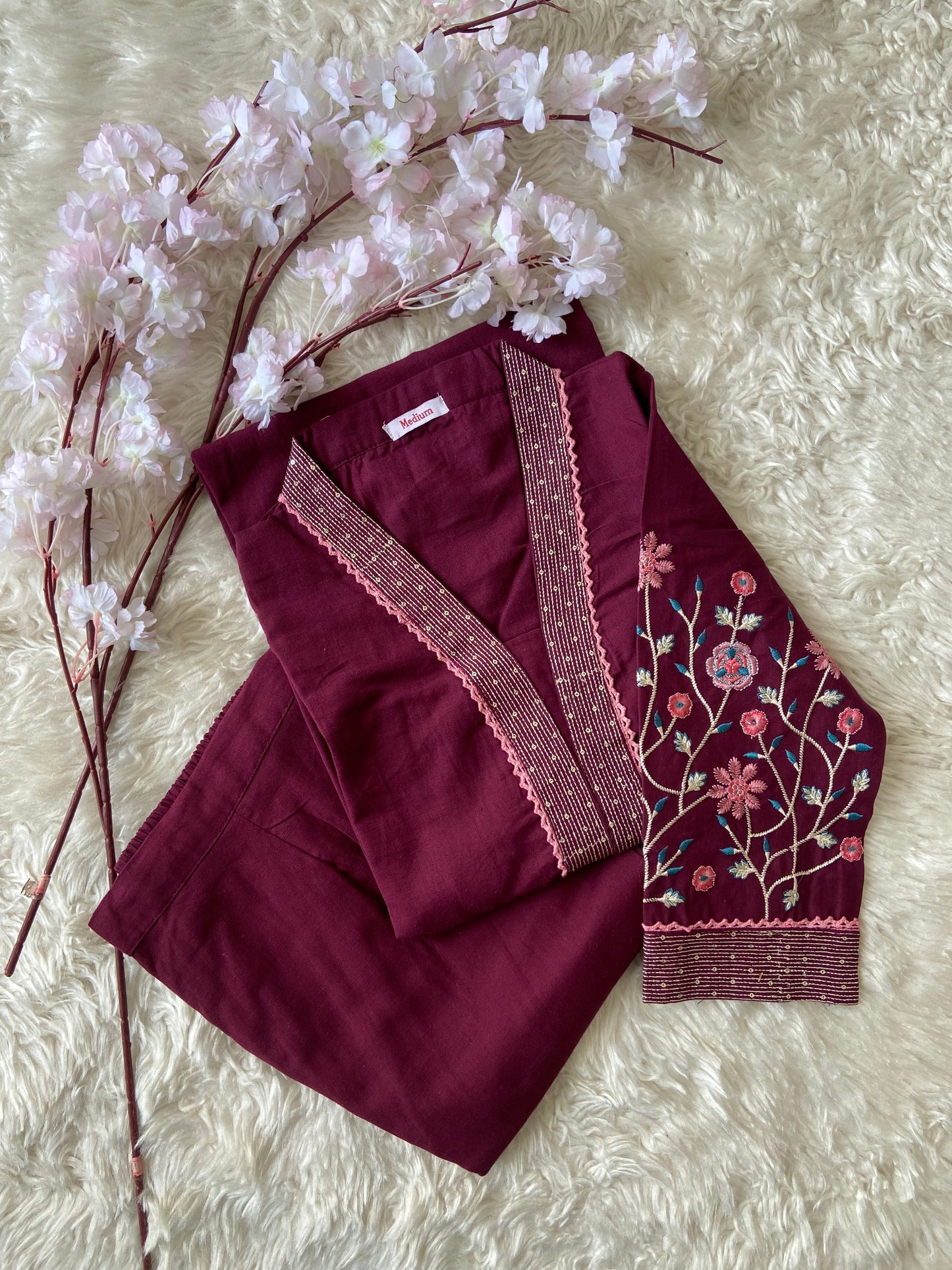 Khadi Cotton Kurti Pant Set