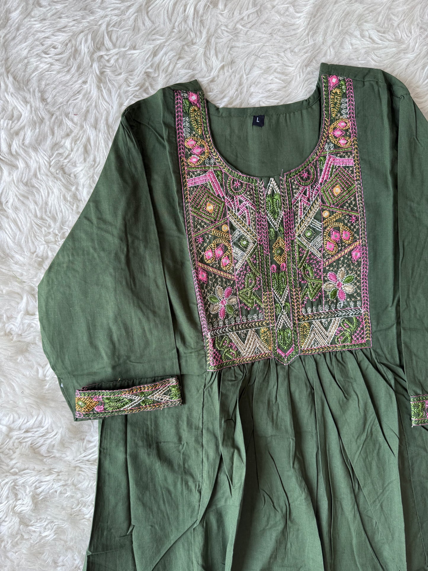 Cotton Flare Kurti Pant Set