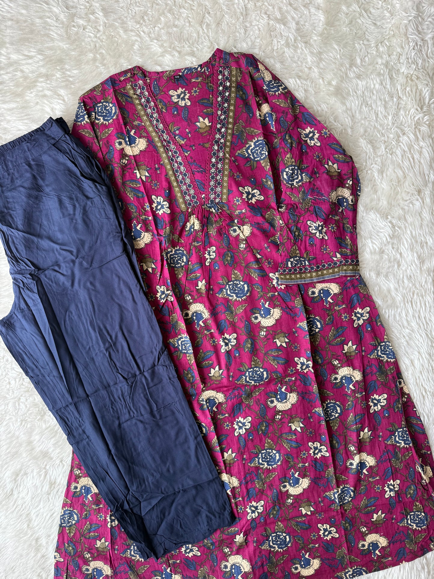 Cotton Flare Kurti Pant Set