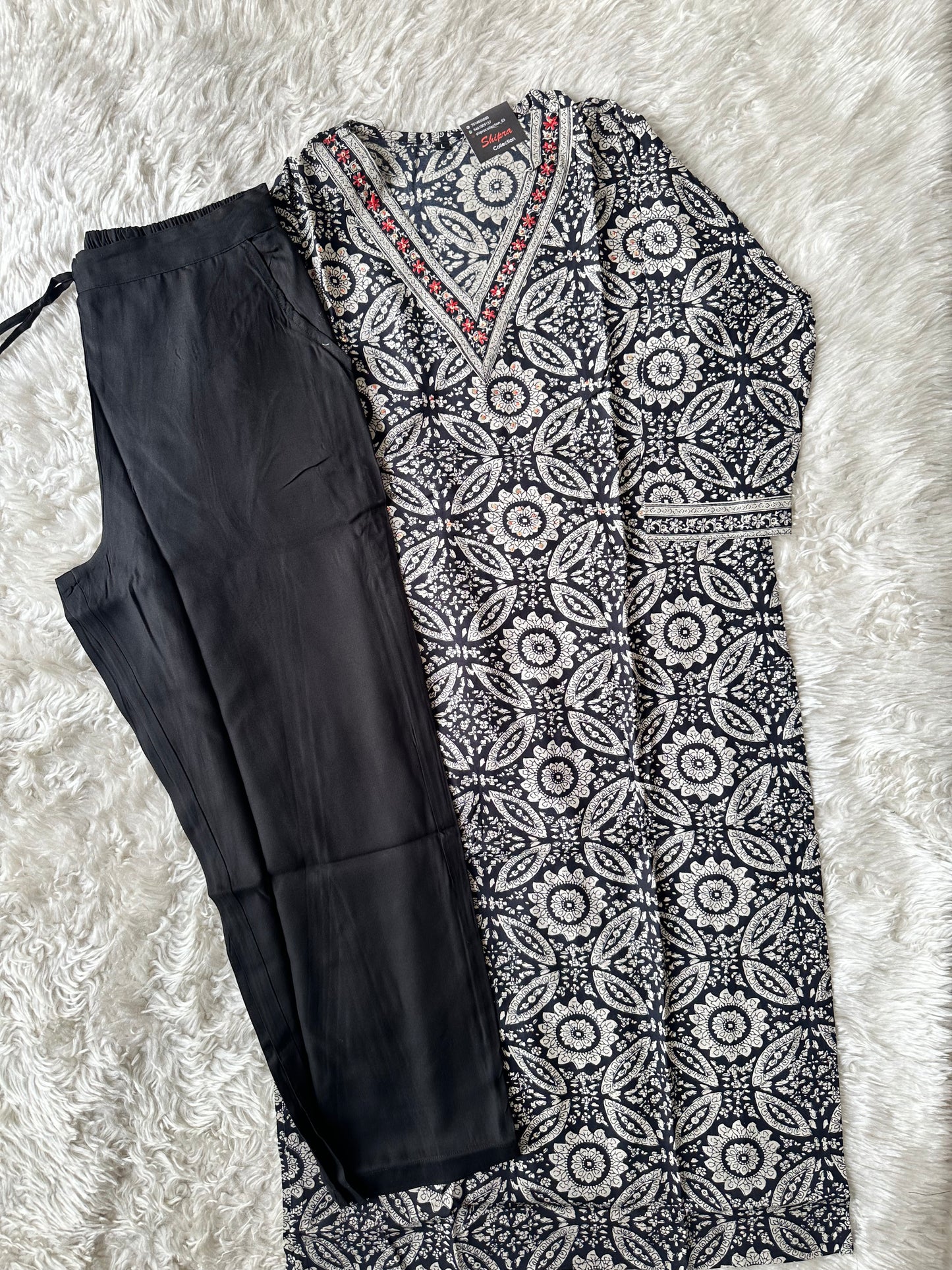 Rayon Kurti Pant Set