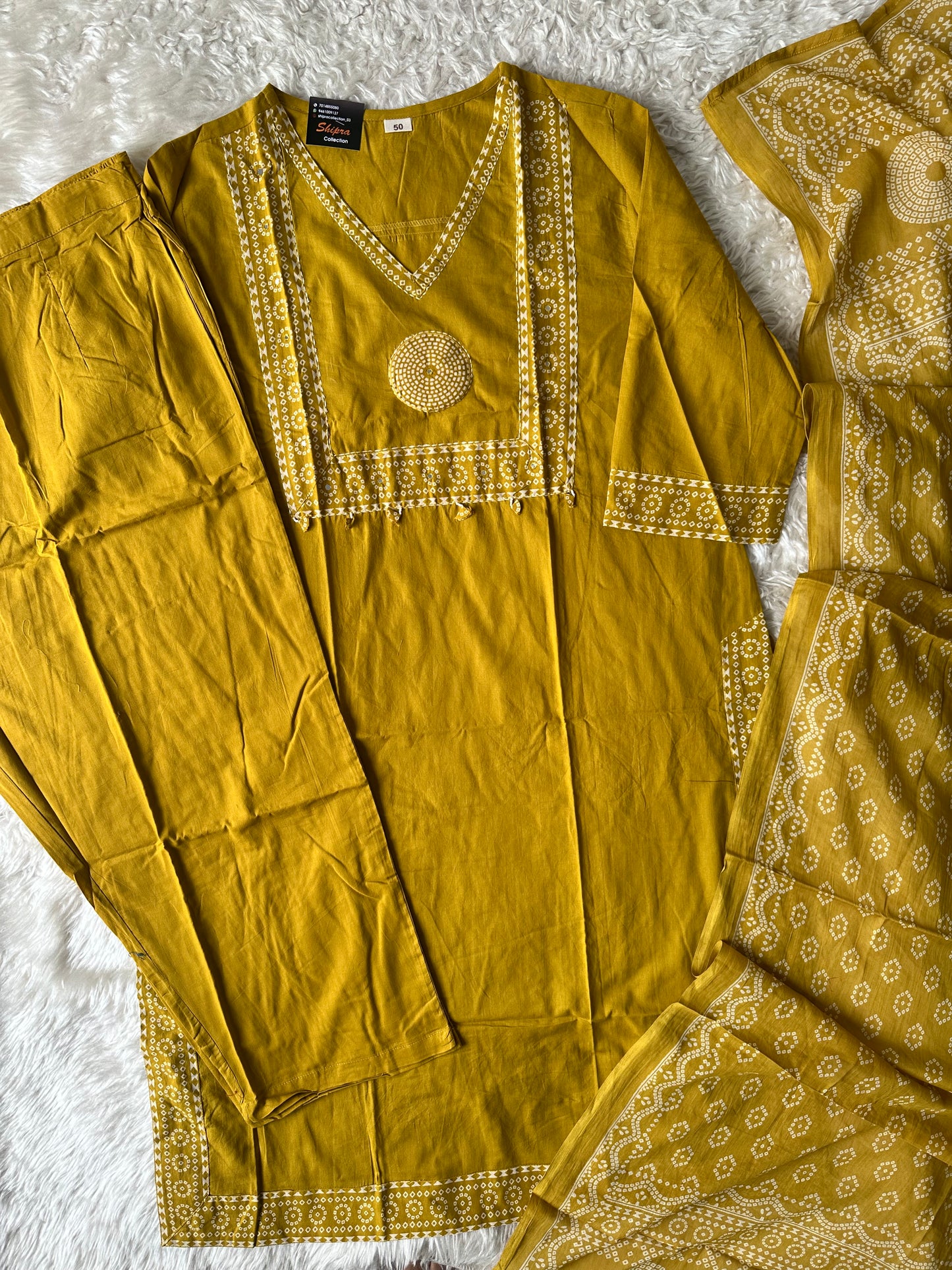 Premium Cotton Kurti Pant Dupatta Set