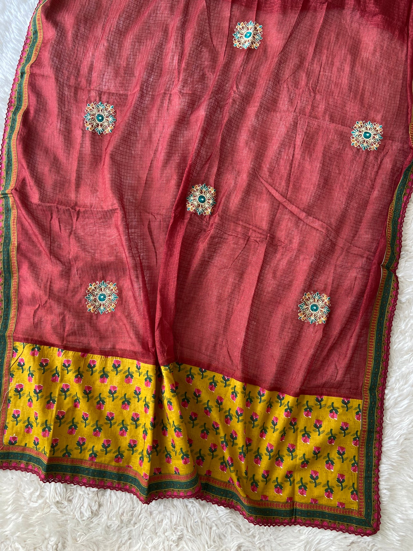 Premium Cotton FLARE Kurti Pant Dupatta Set