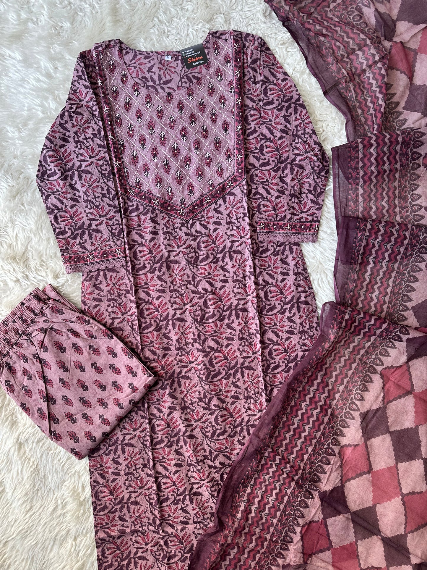 Premium Cotton Kurti Pant Dupatta Set