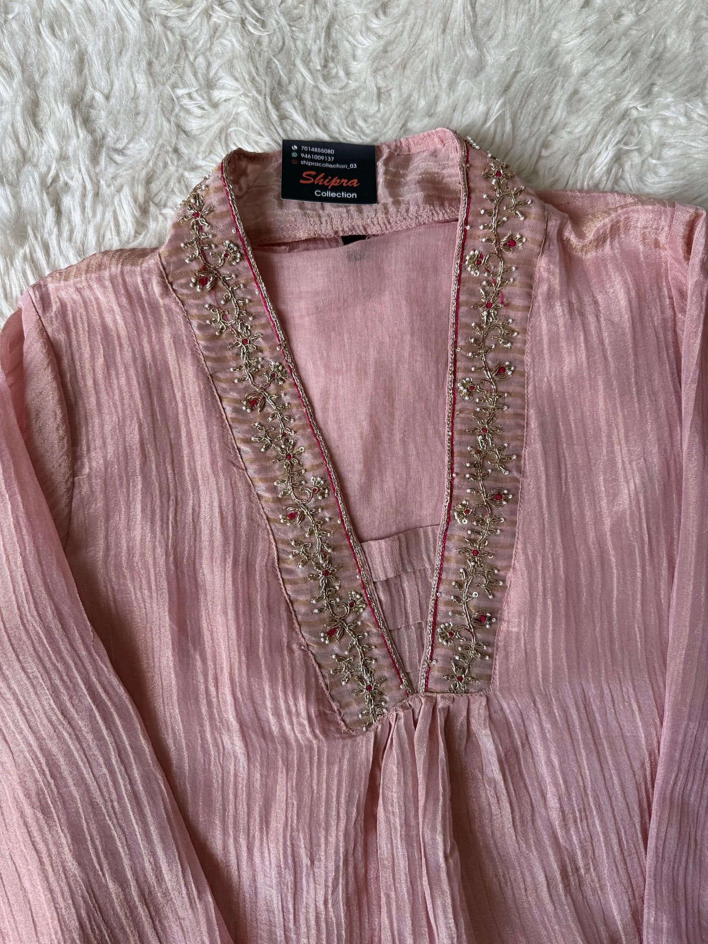 Pure Mul Chanderi Kurti Pant Dupatta Set