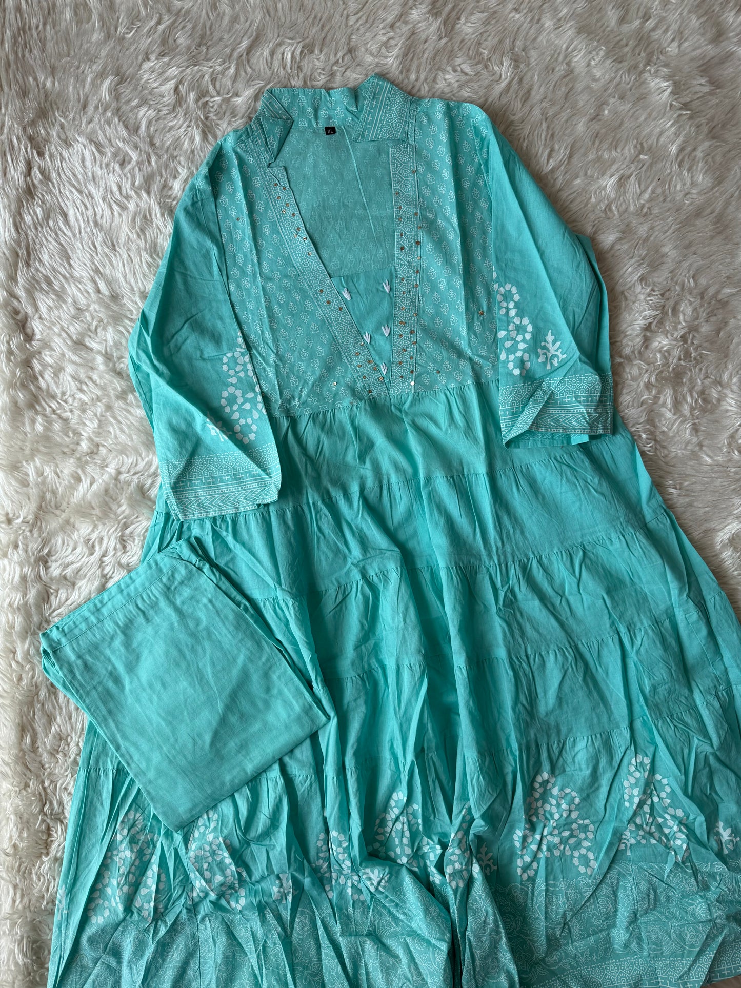 Cotton FLARE Kurti Pant Set