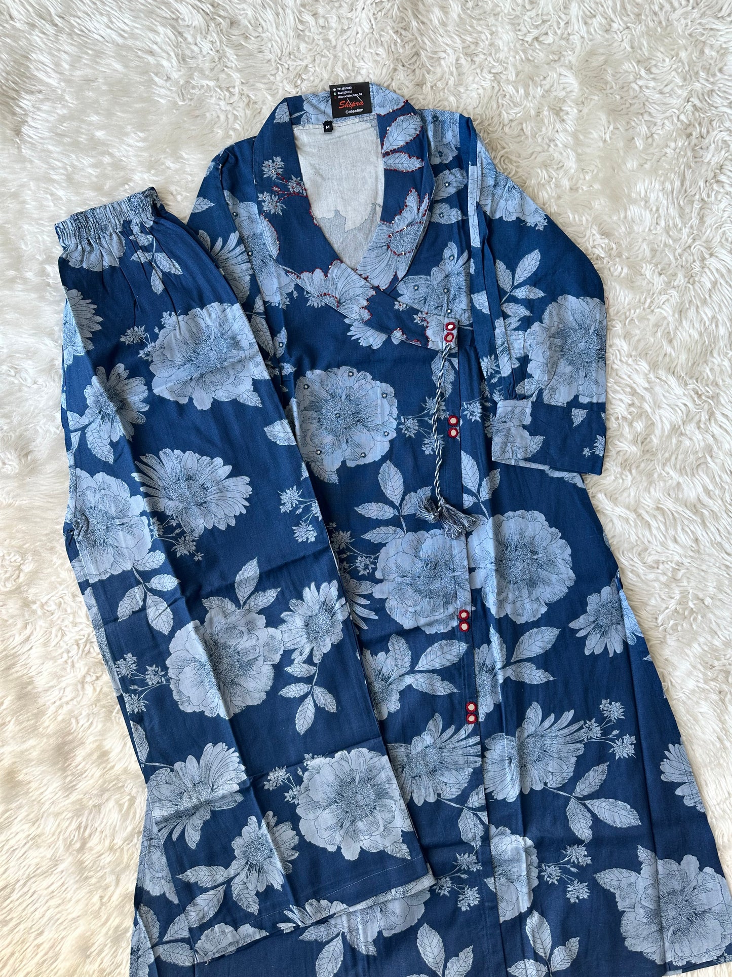 Khadi Cotton Kurti Plazo Set