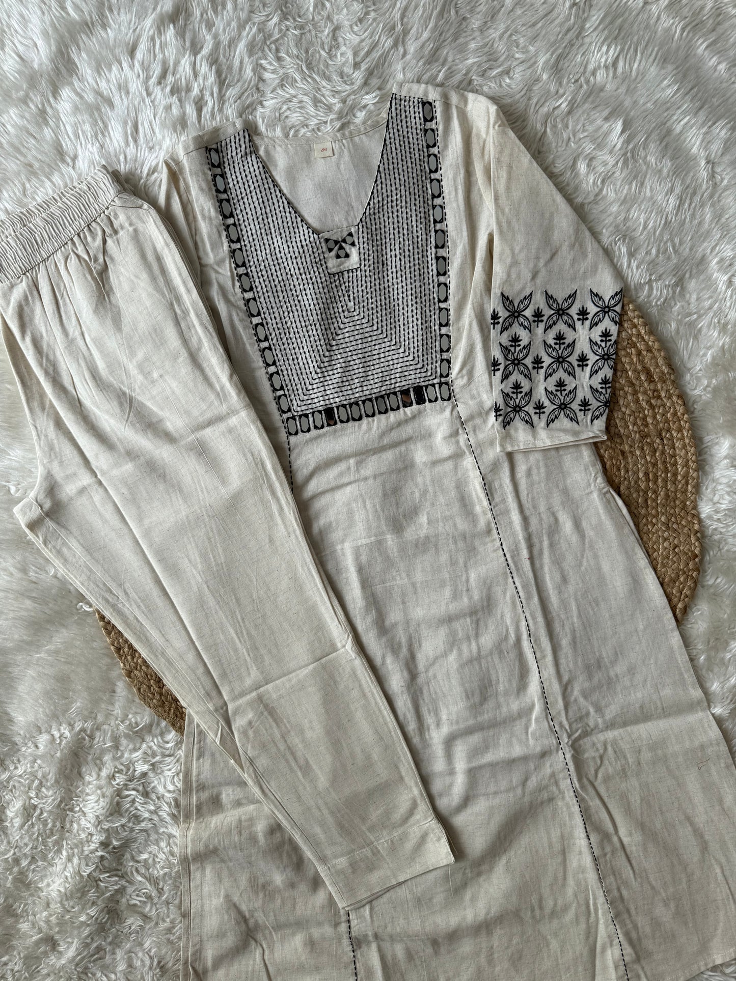 Khadi Cotton Kurti Pant Set