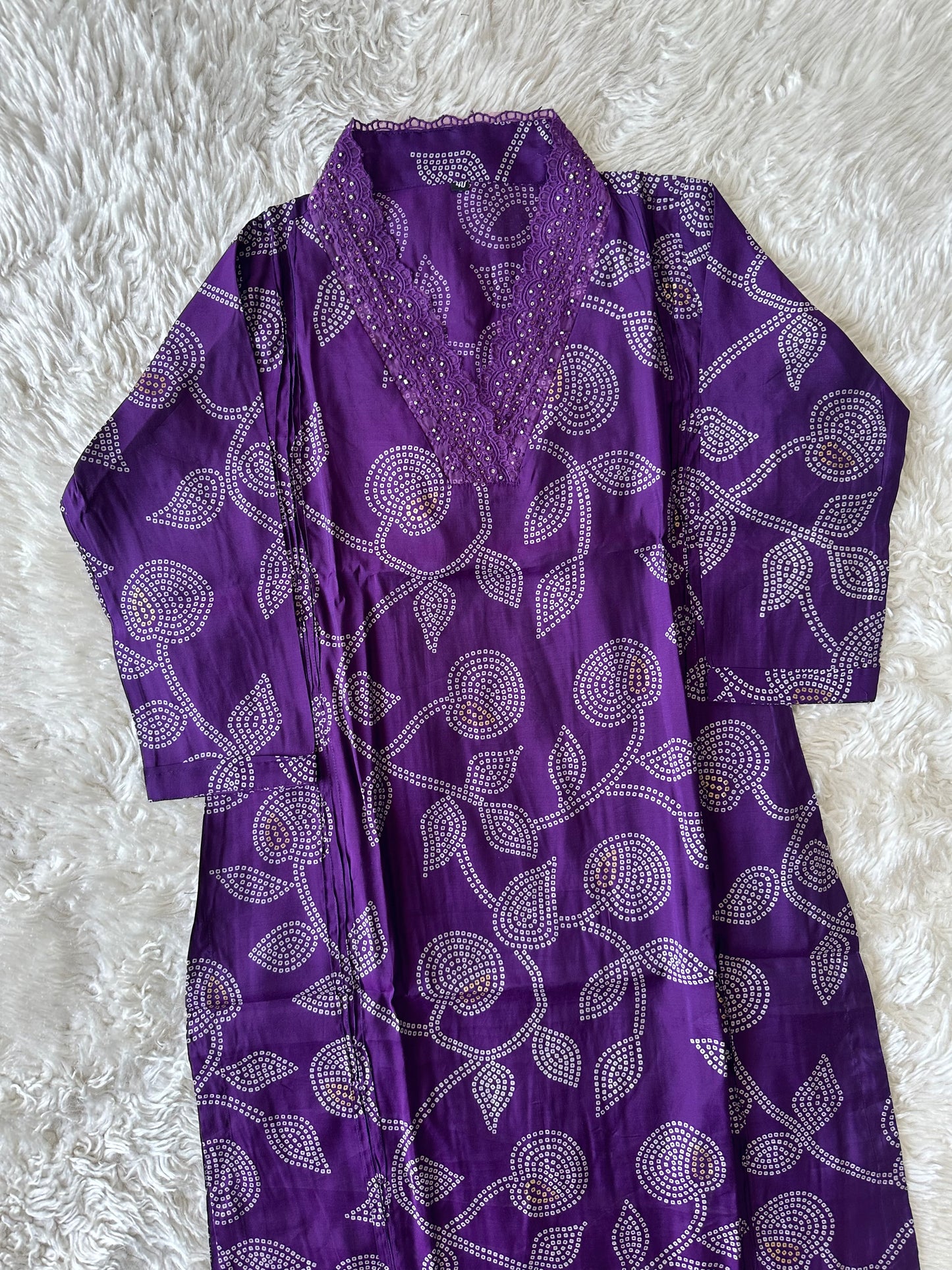 Pure Muslin Silk Kurti Pant Set