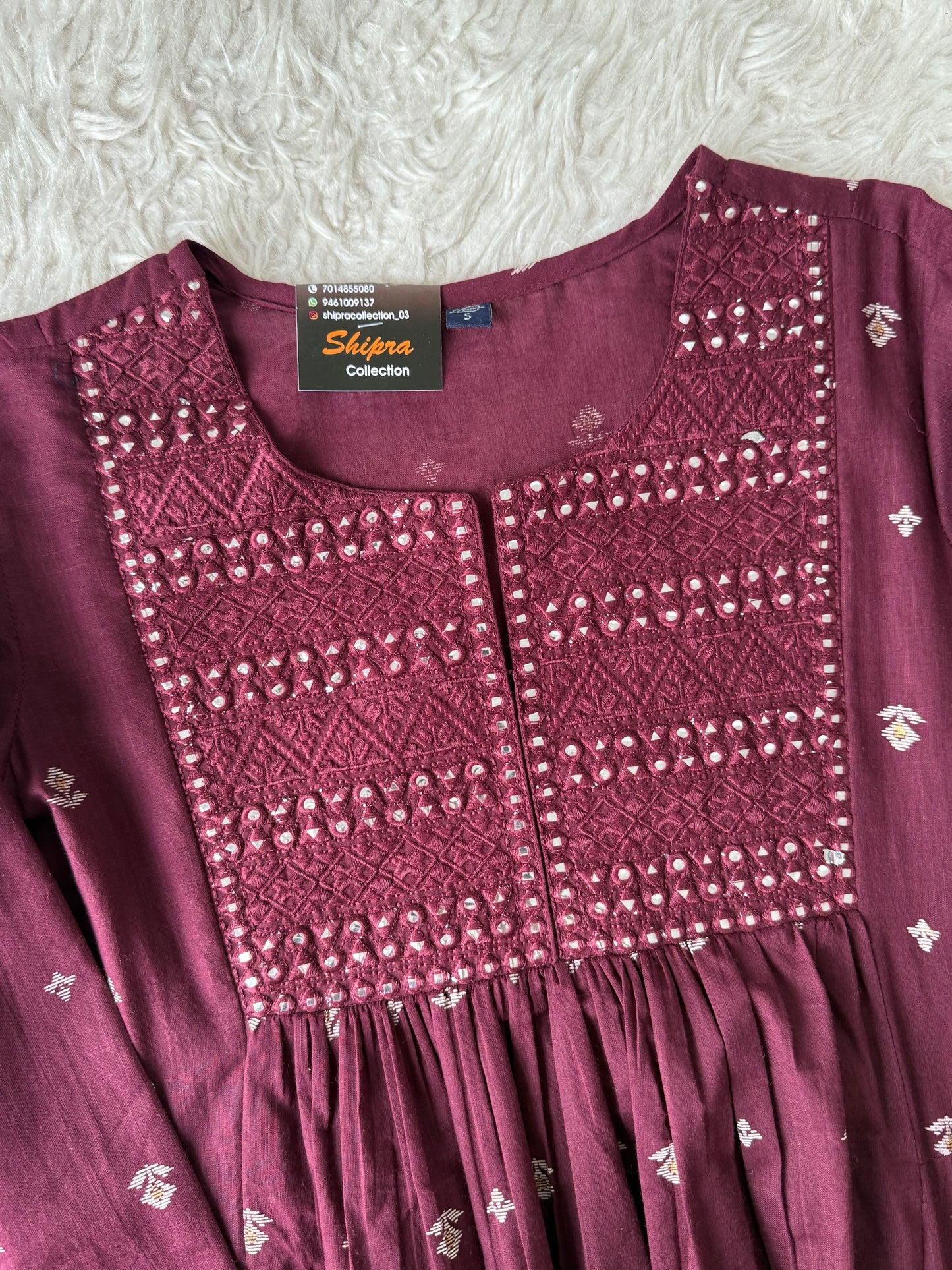 Premium Cotton ANARKALI Kurti Pant Dupatta Set