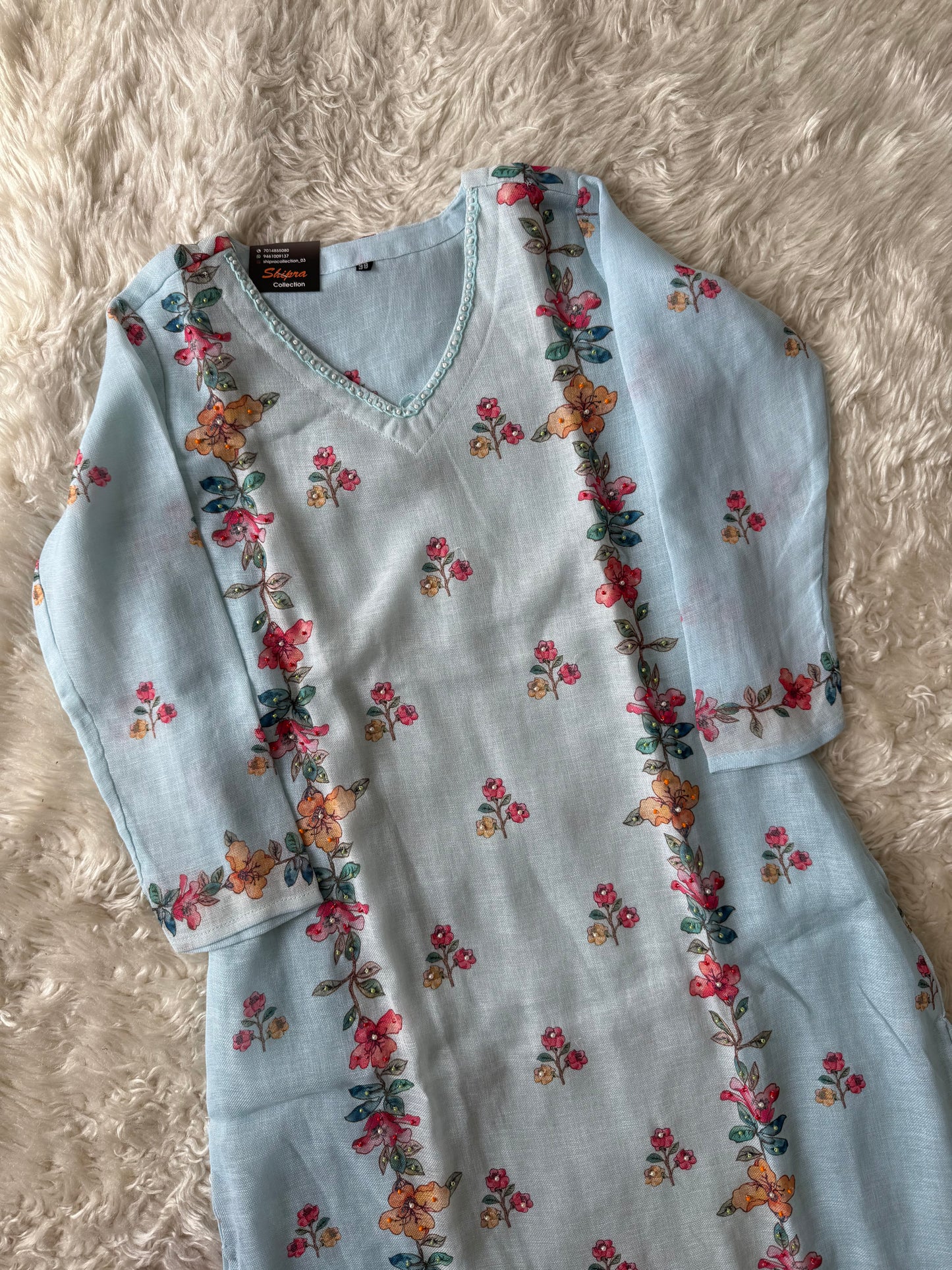 Linen Kurti Pant Dupatta Set