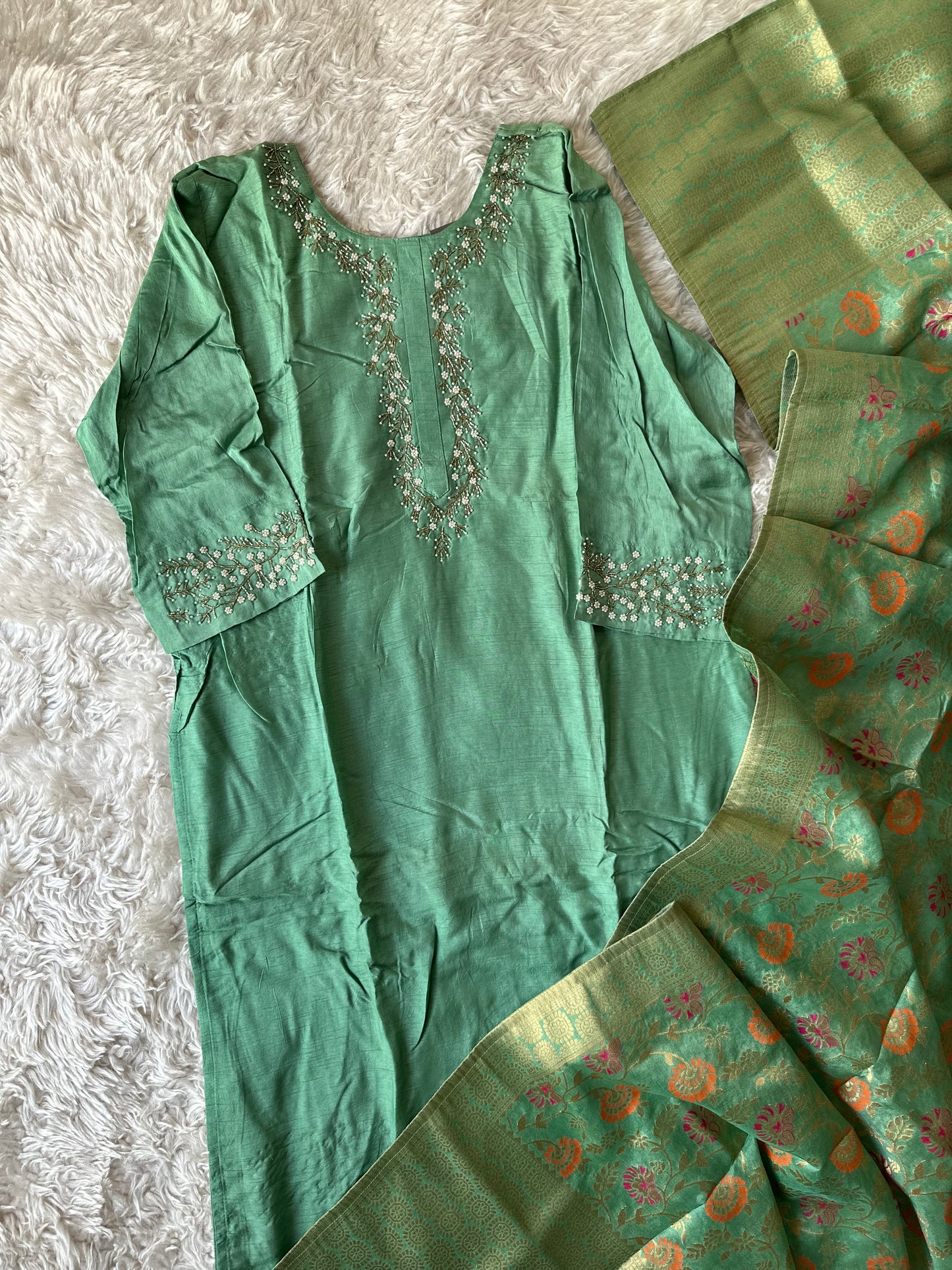 Plus Size Dola Silk Kurti Dupatta Set