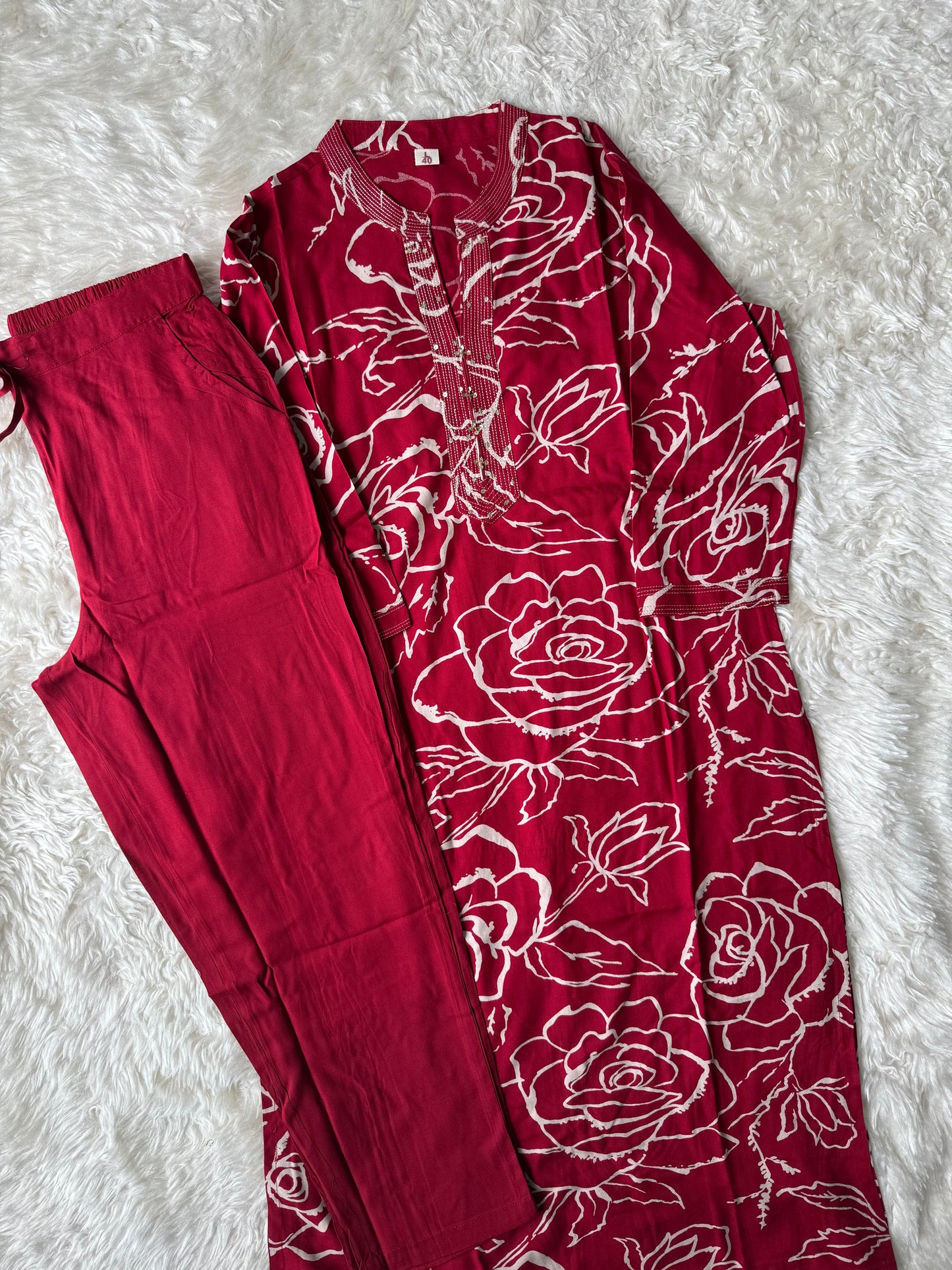 Soft Rayon Kurti Pant Set