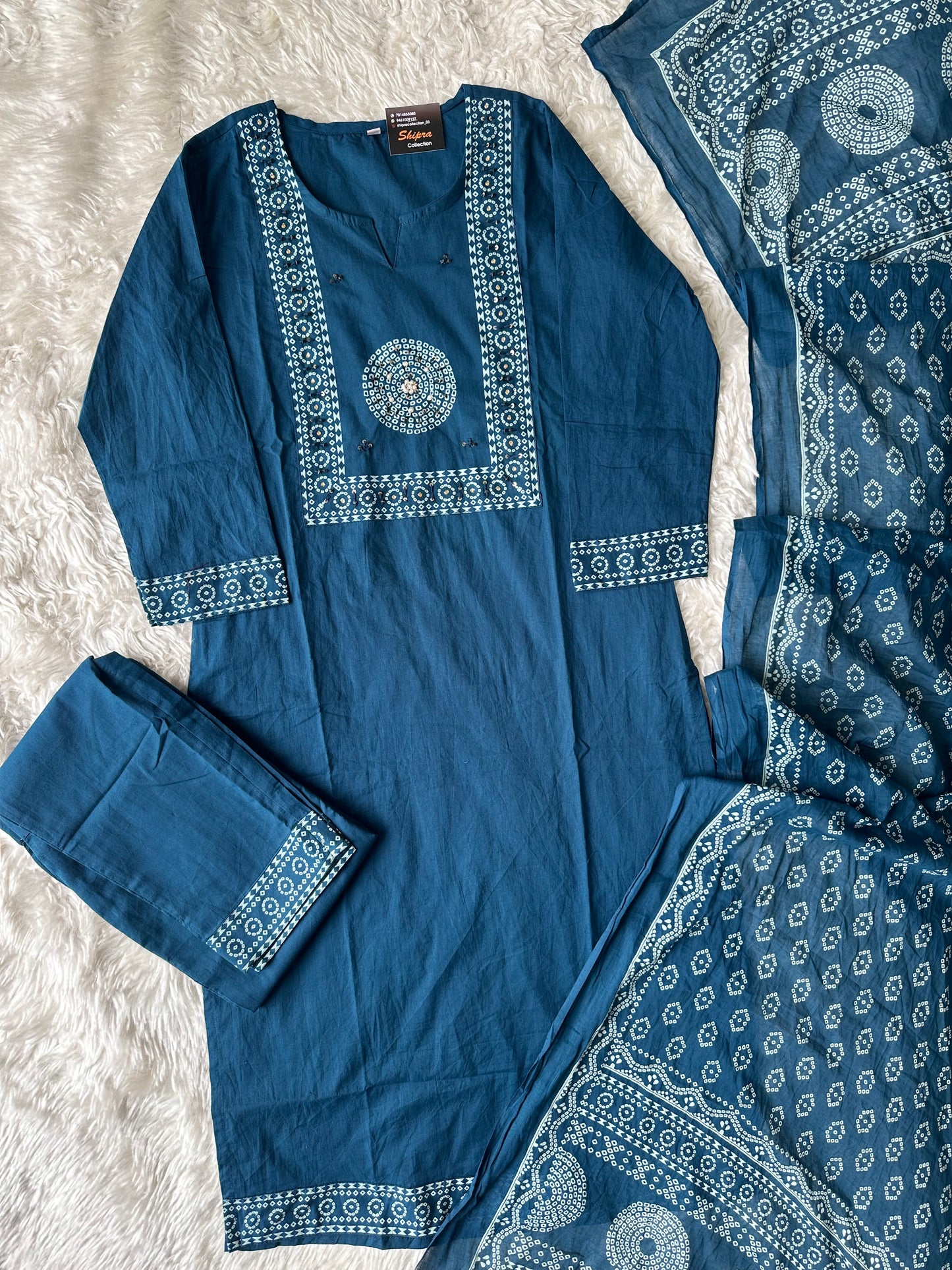 Premium Cotton Kurti Pant Dupatta Set