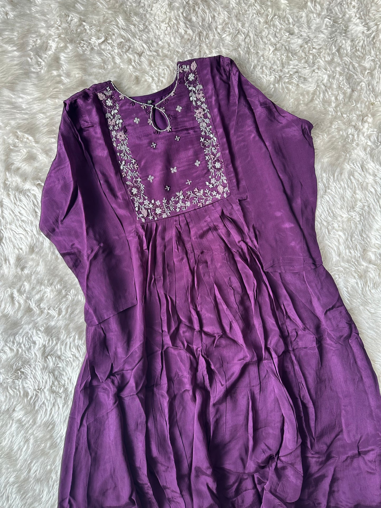 Pure Chinon Kurti Pant Dupatta Set