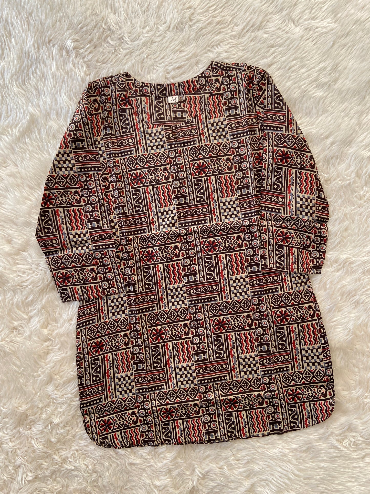 Plus Size Kalamkari Print Lounge Wear