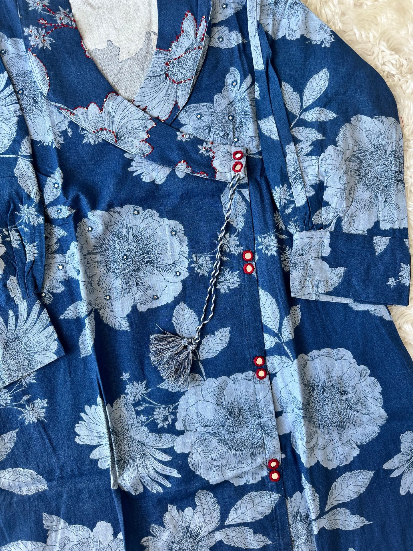 Khadi Cotton Kurti Plazo Set