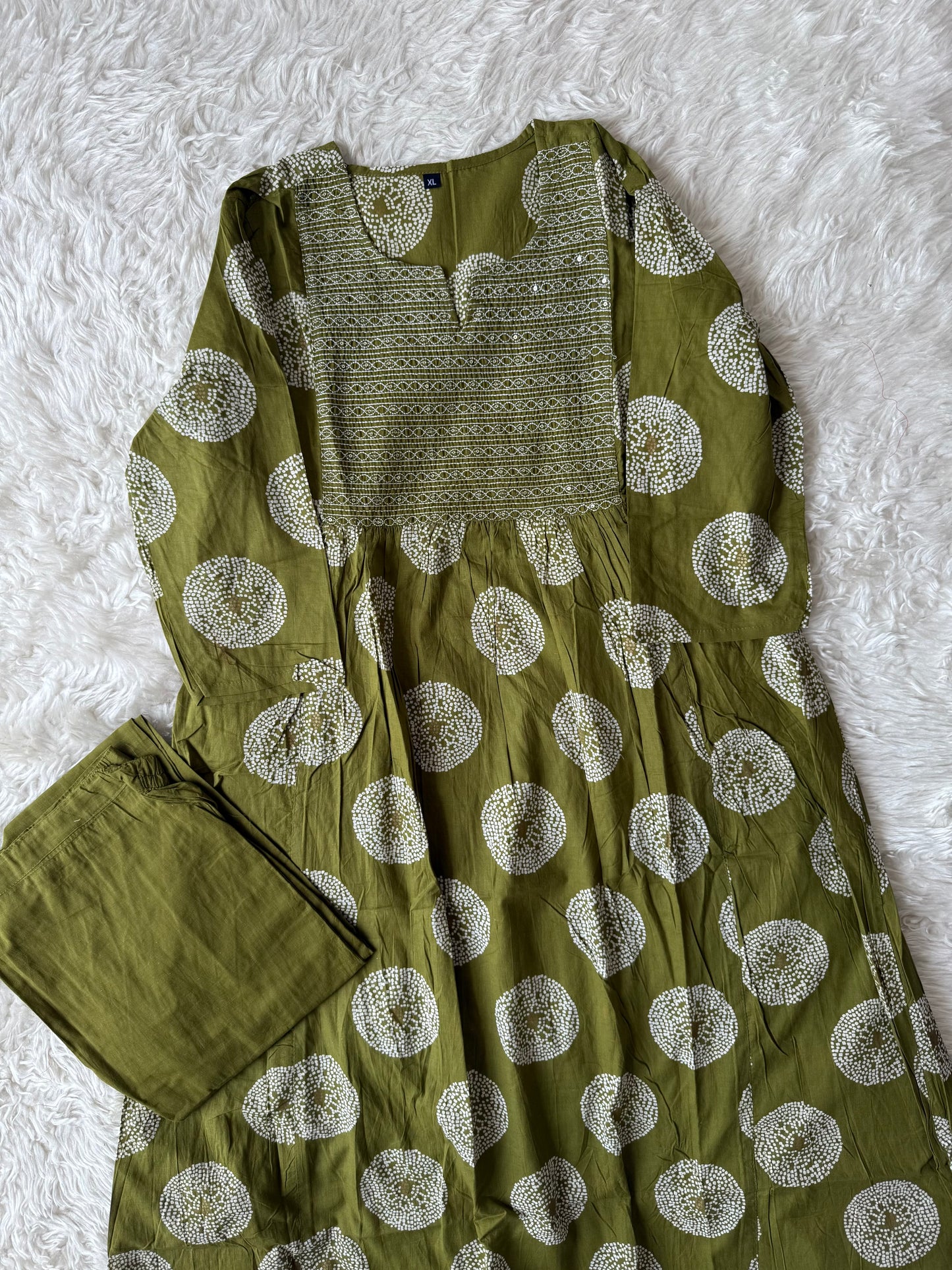 Cotton Flare Kurti Pant Set