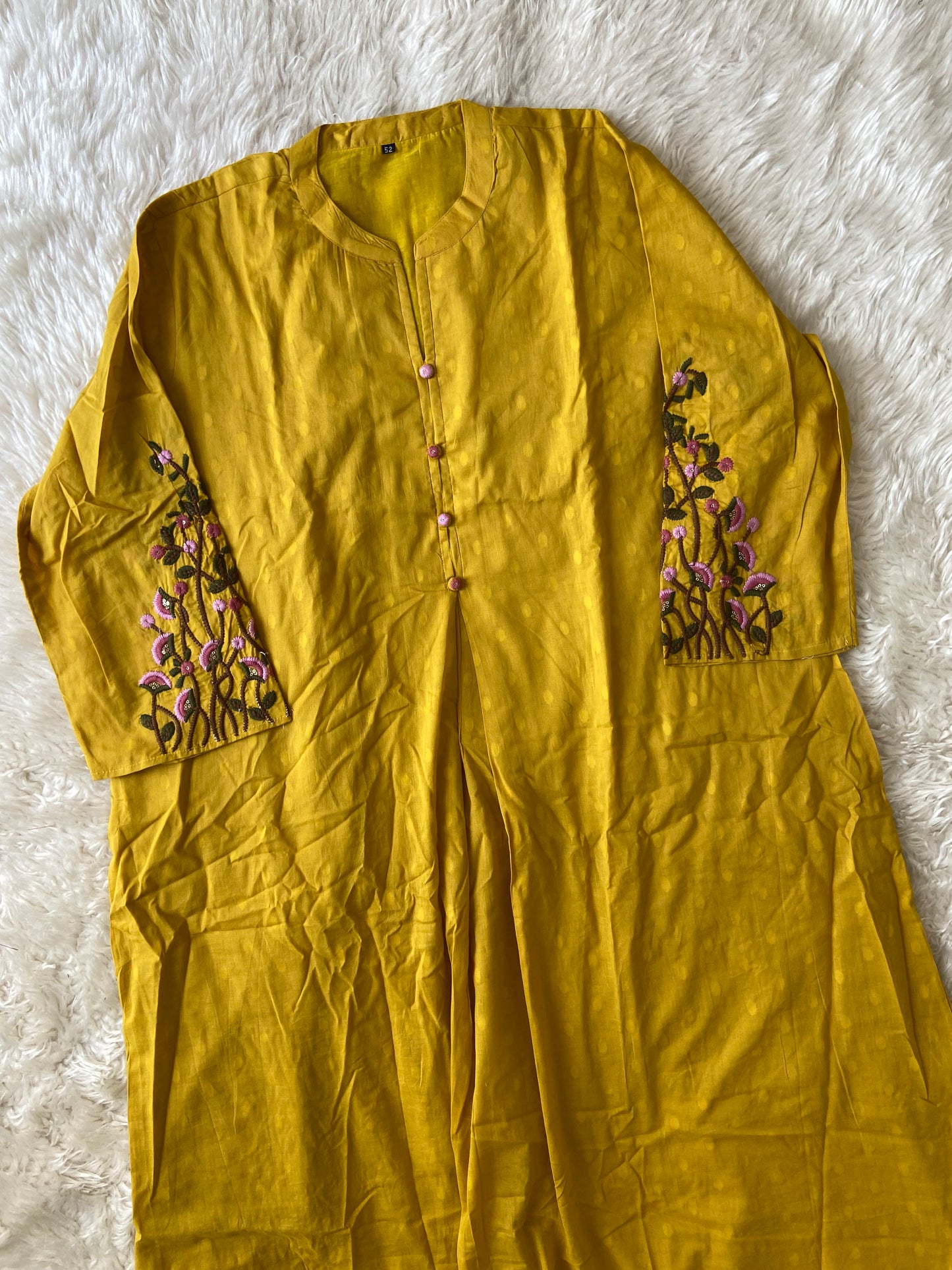 Premium Cotton Thread Work Kurti Pant Dupatta Set