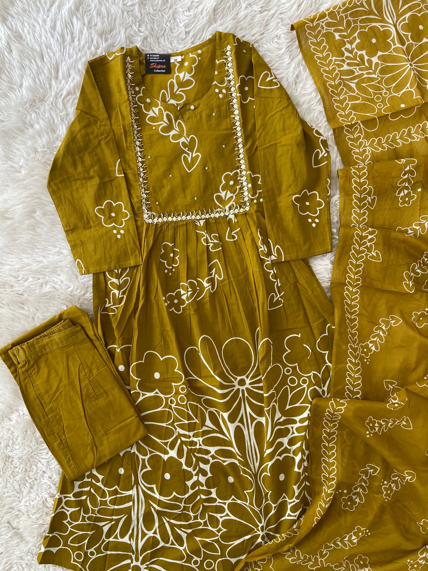 Premium Cotton Kurti Pant Dupatta Set