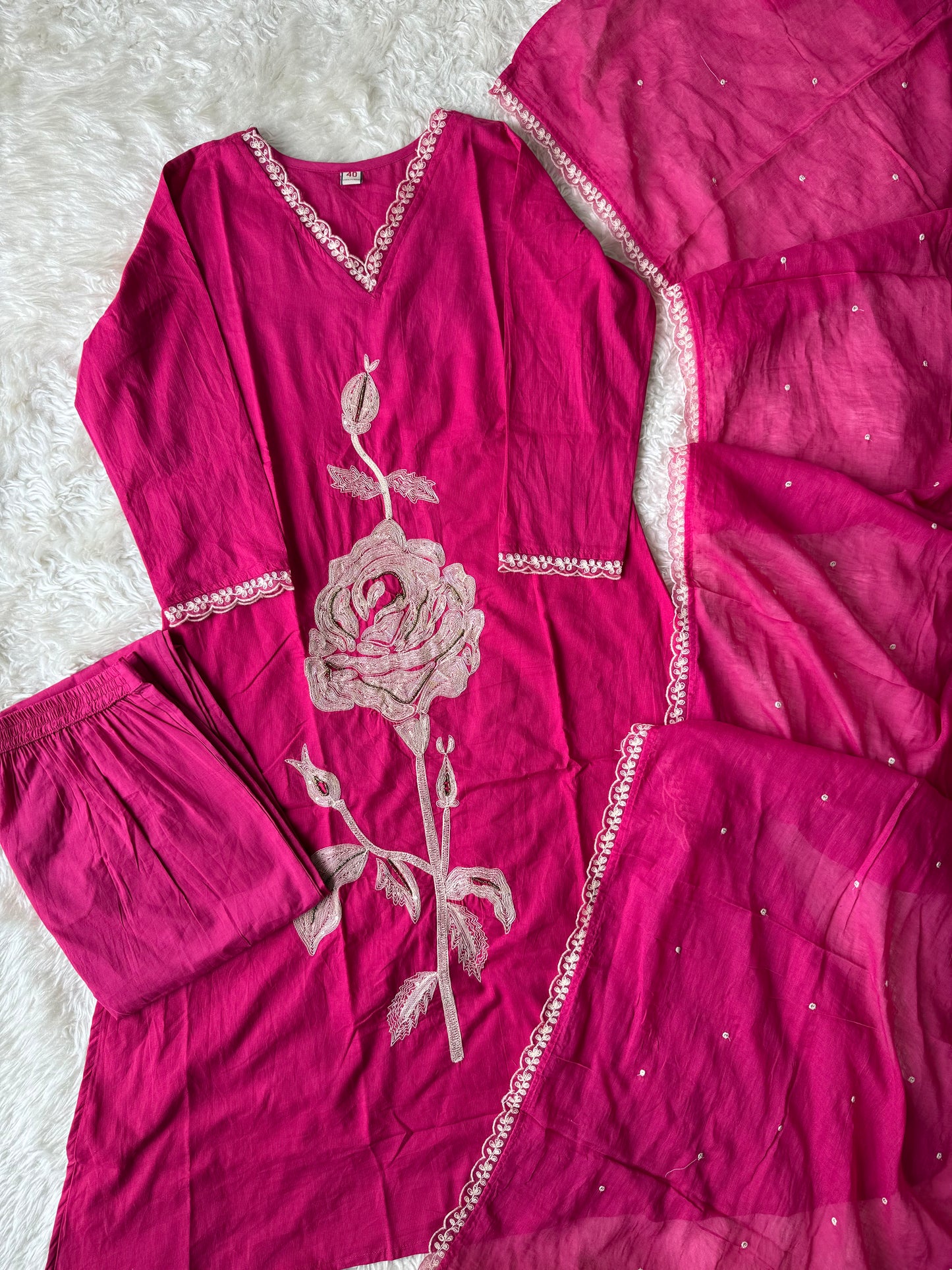 Premium Cotton Kurti Pant Dupatta Set