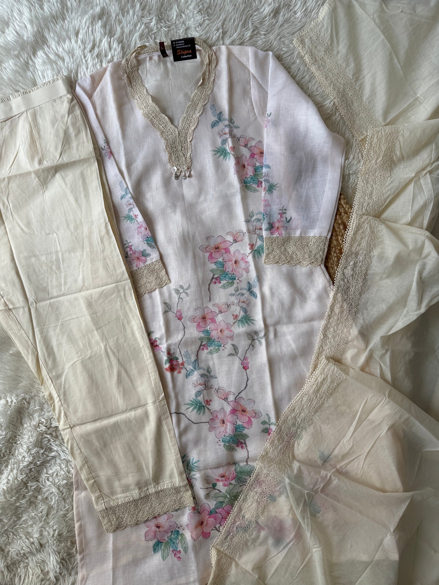 Linen Kurti Pant Dupatta Set