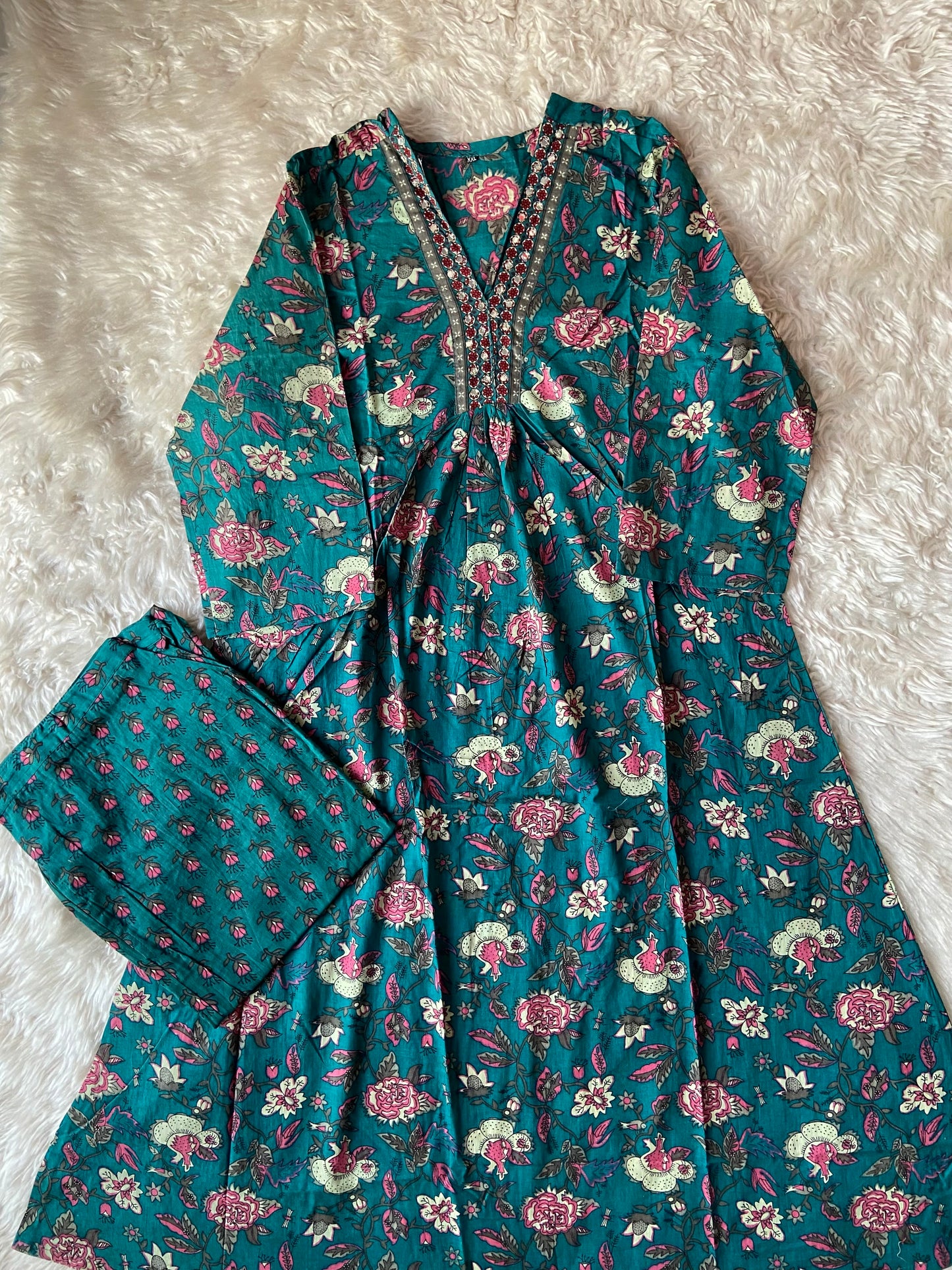 Stock Clearance 🚨 Cotton FLARE Kurti Pant Set