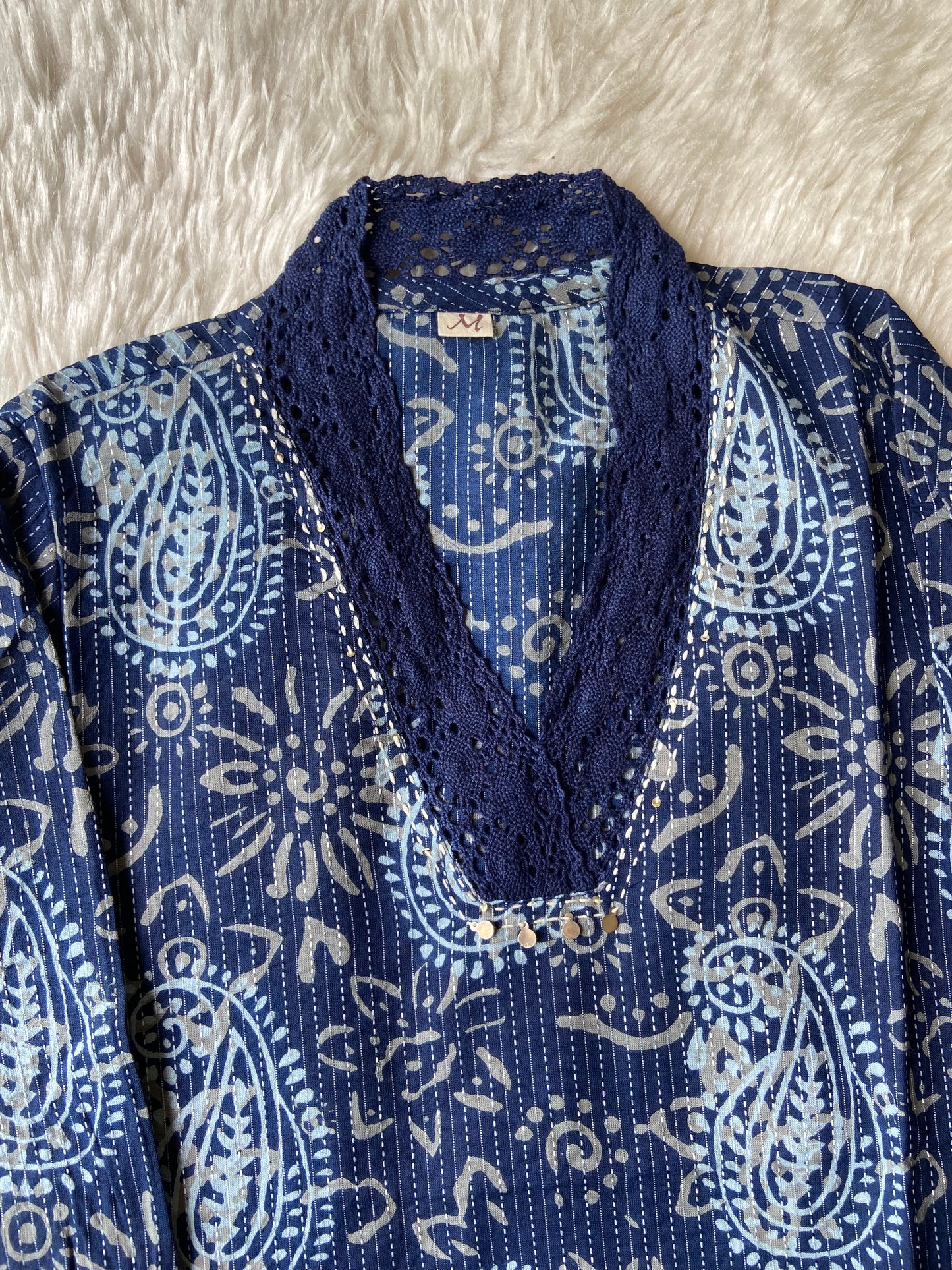V-Neck Lace Details Kurti