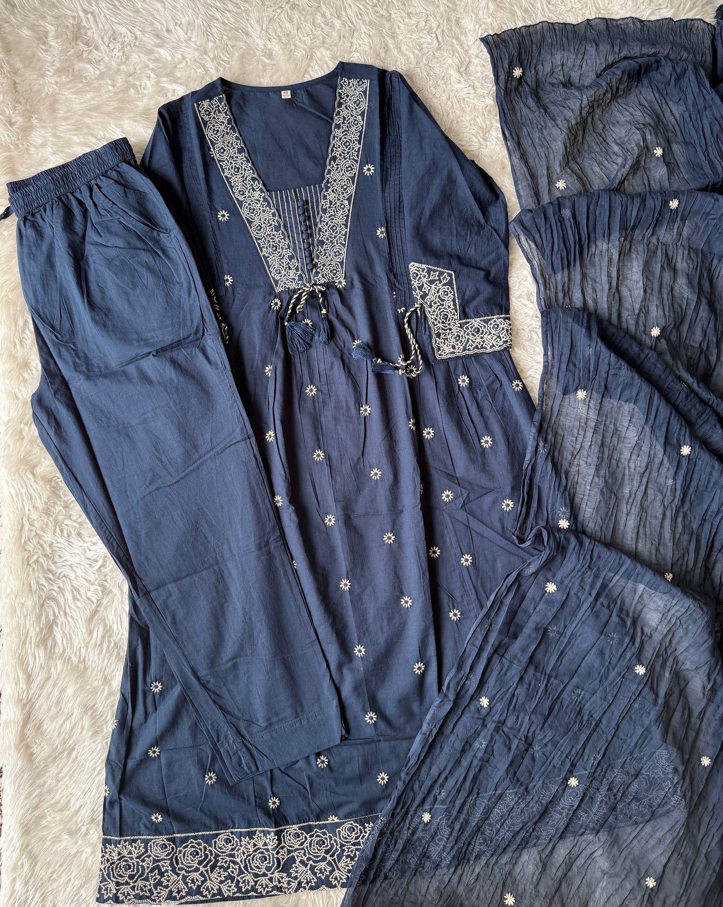 Premium Cotton Kurti Pant Dupatta Set