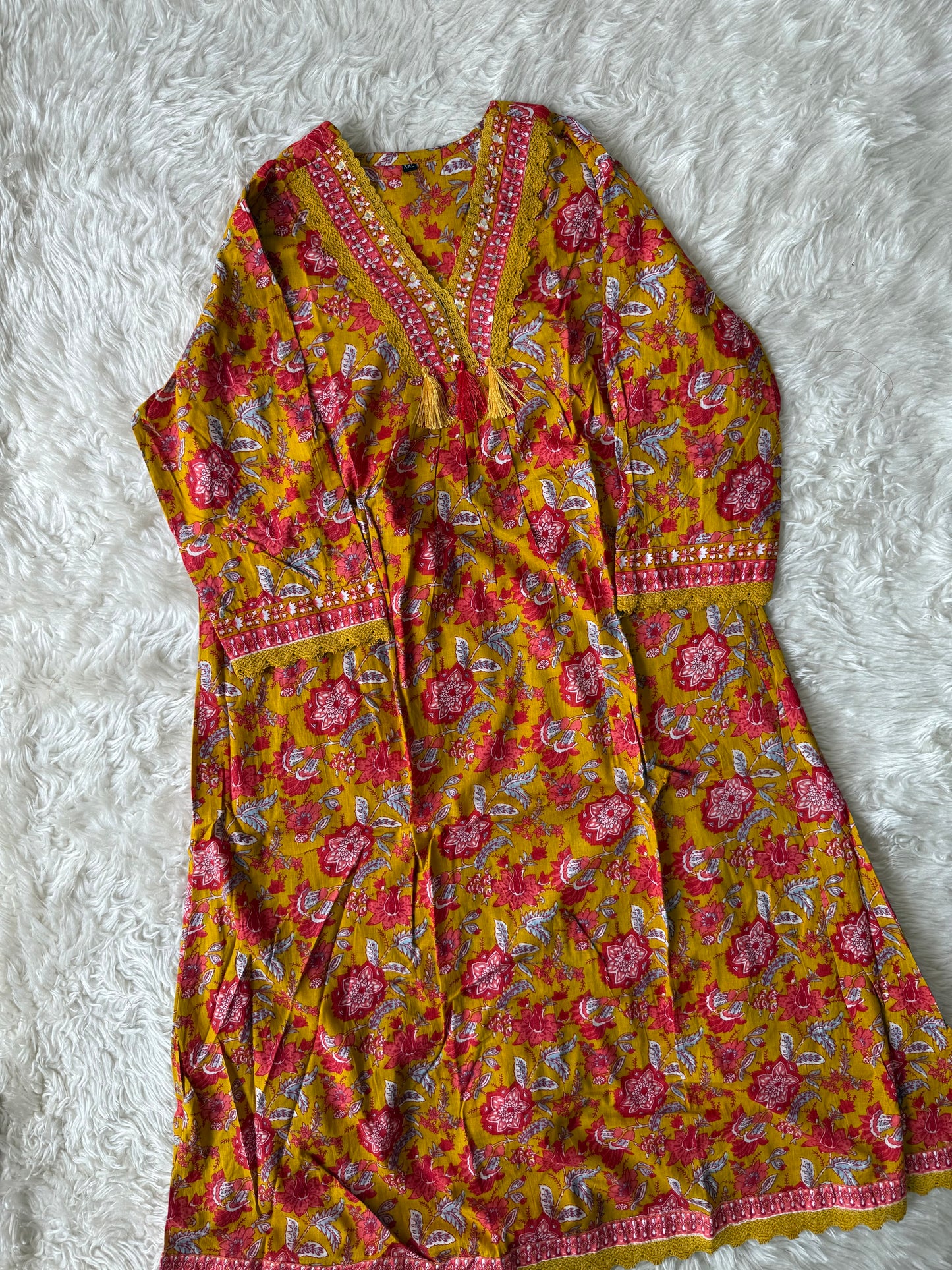 Cotton Flare Kurti Pant Set
