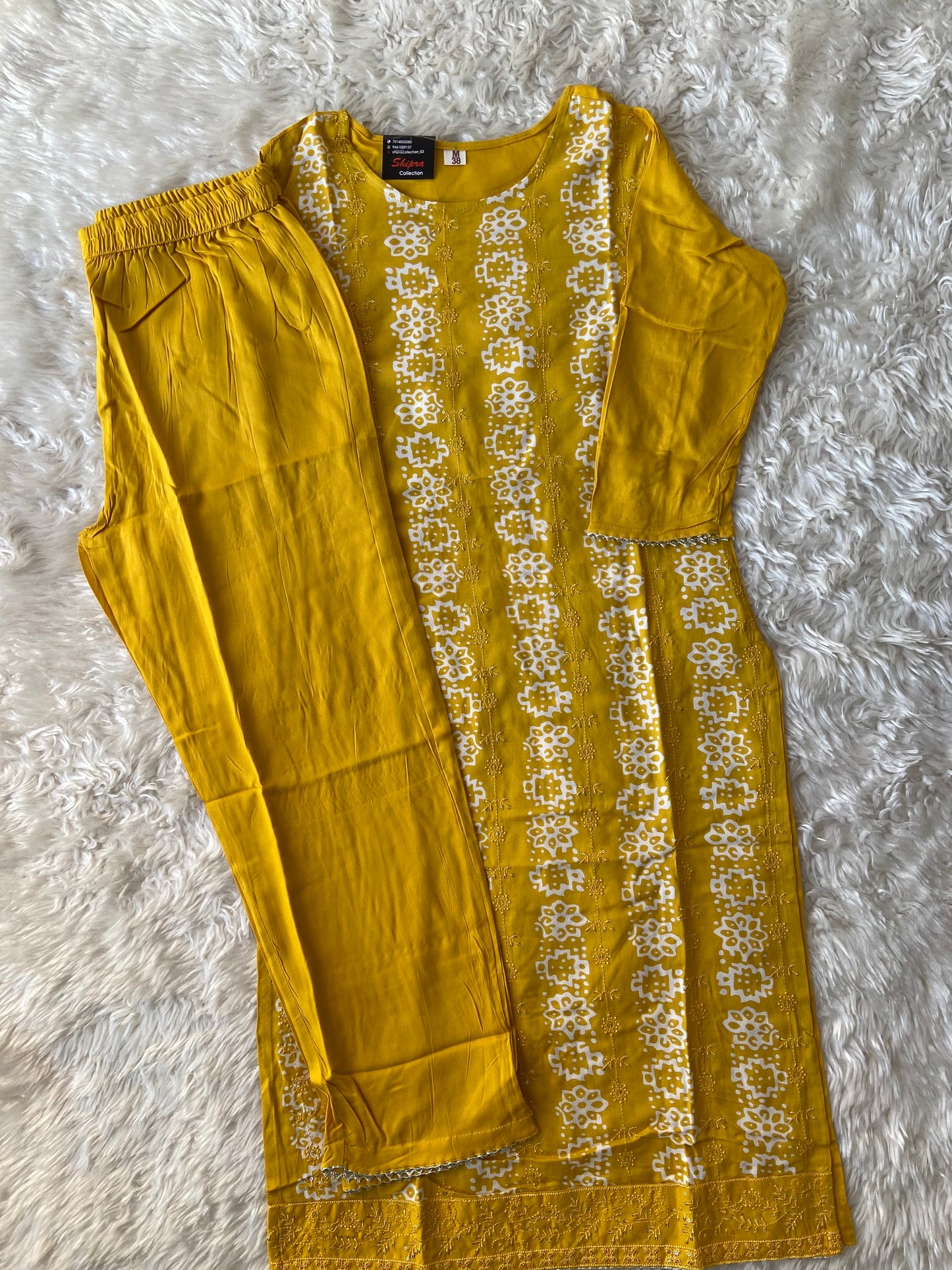 Rayon Kurti Pant Set