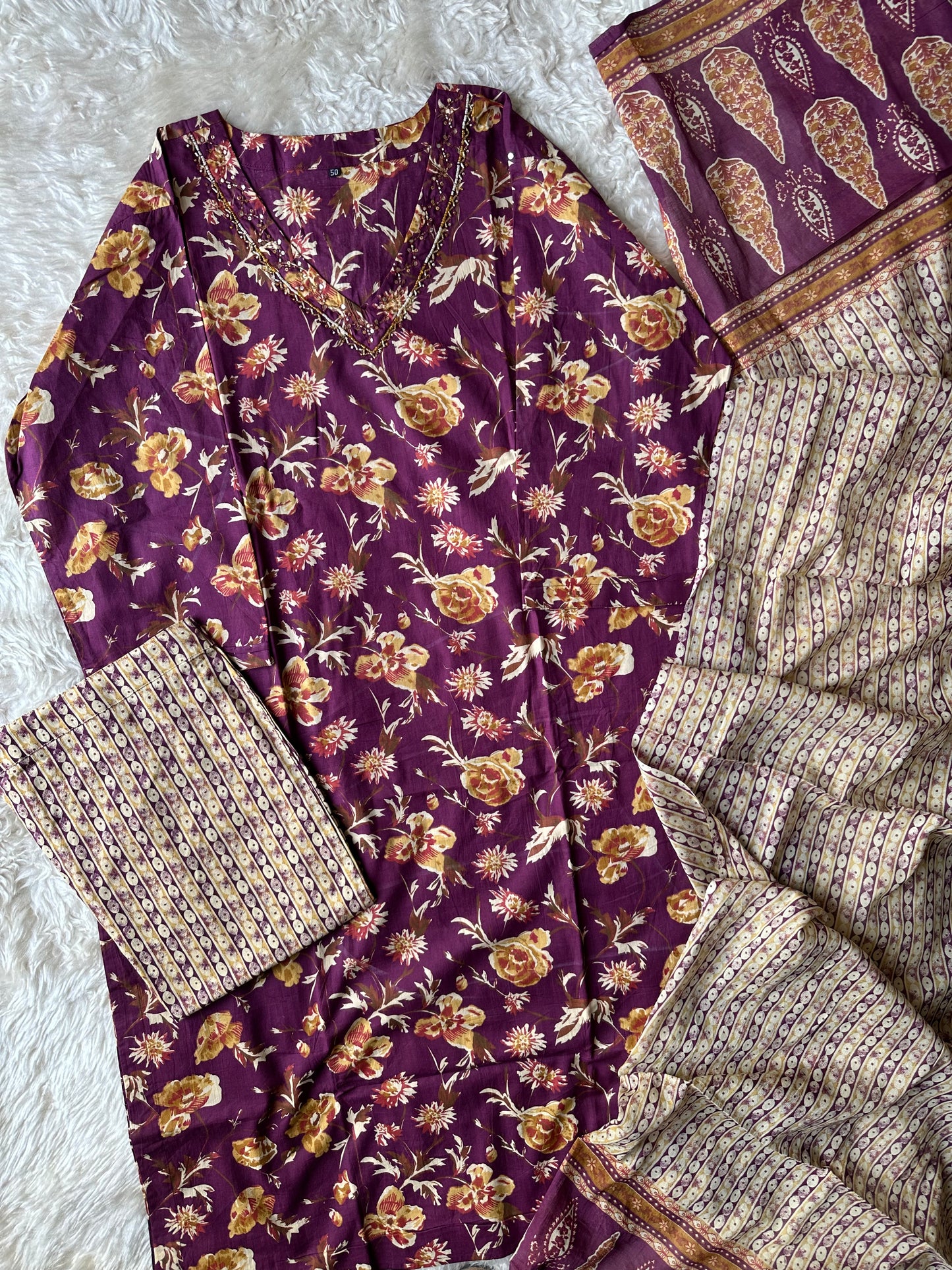 Premium Cotton Kurti Pant Dupatta Set