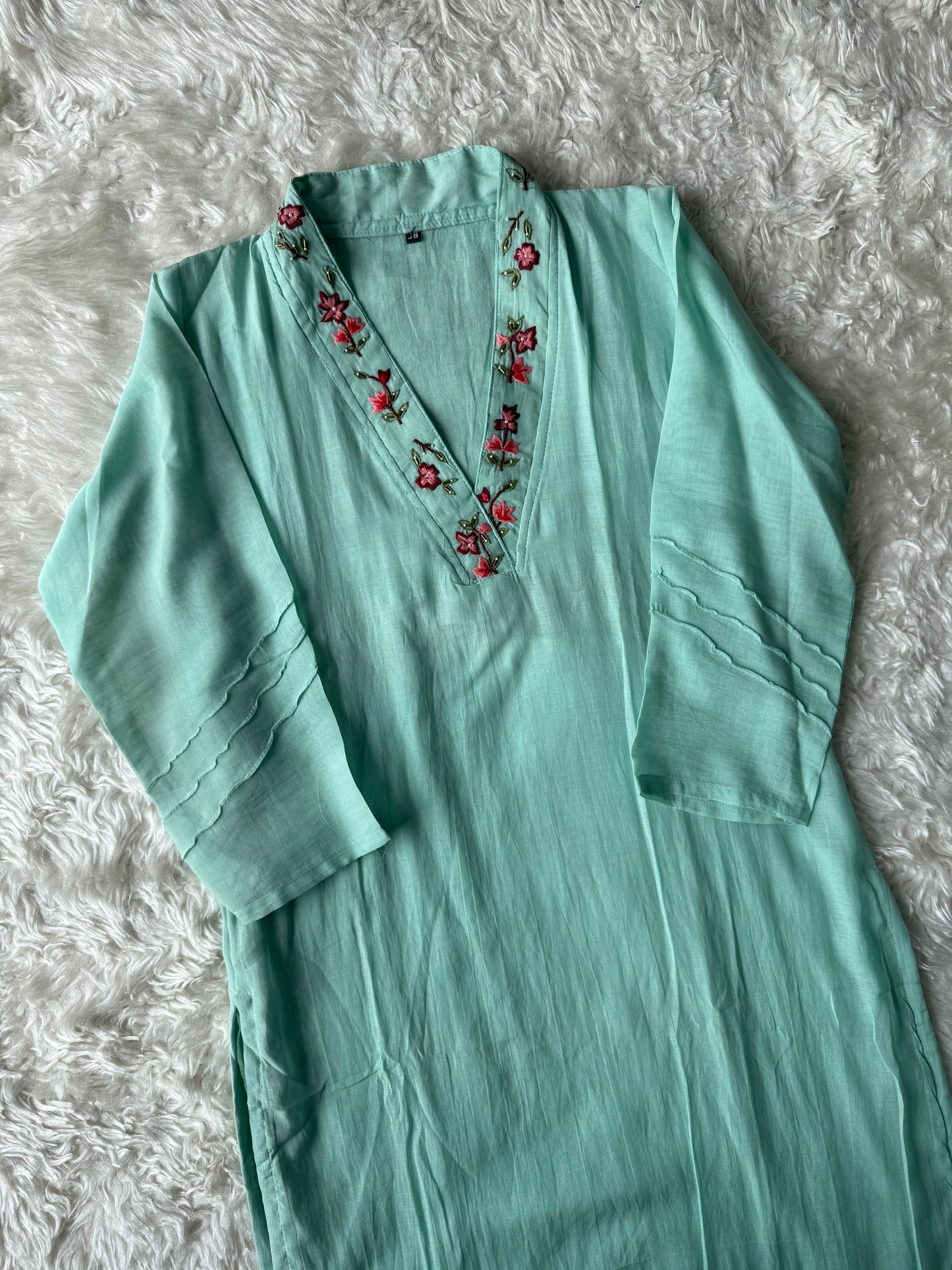 Pure Mul Chanderi Kurti Pant Dupatta Set