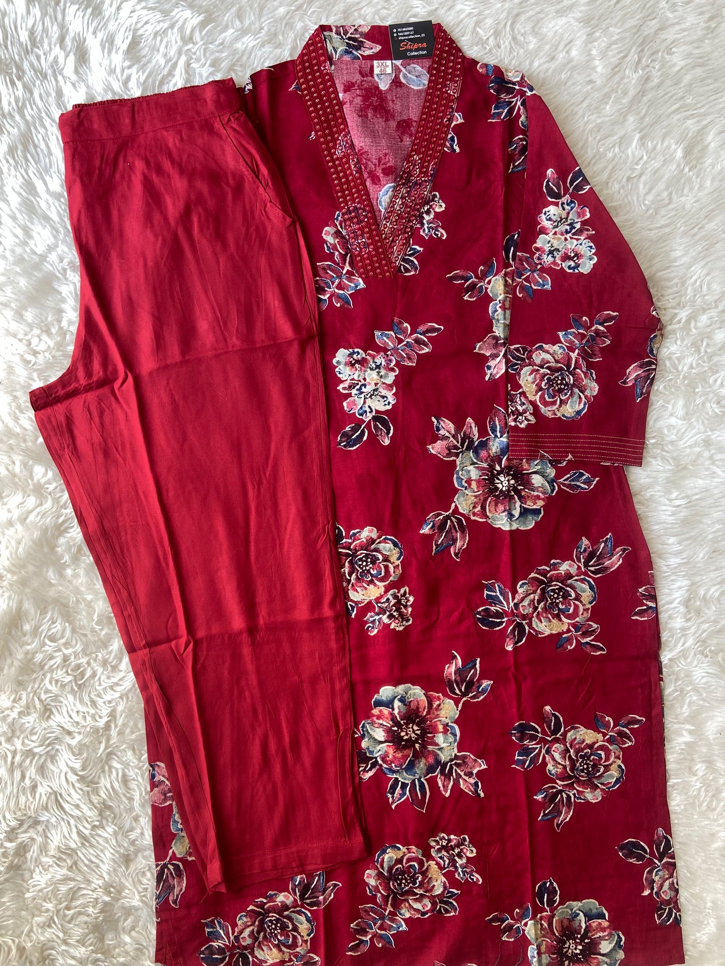 Rayon Kurti Pant Set