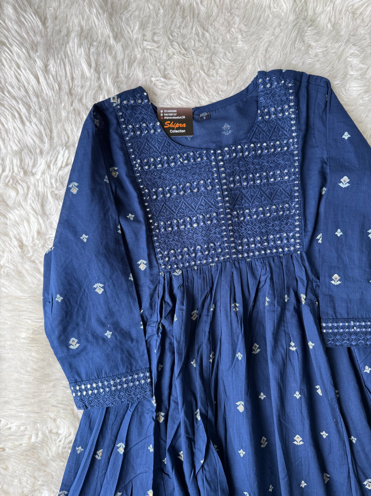 Premium Cotton ANARKALI Kurti Pant Dupatta Set